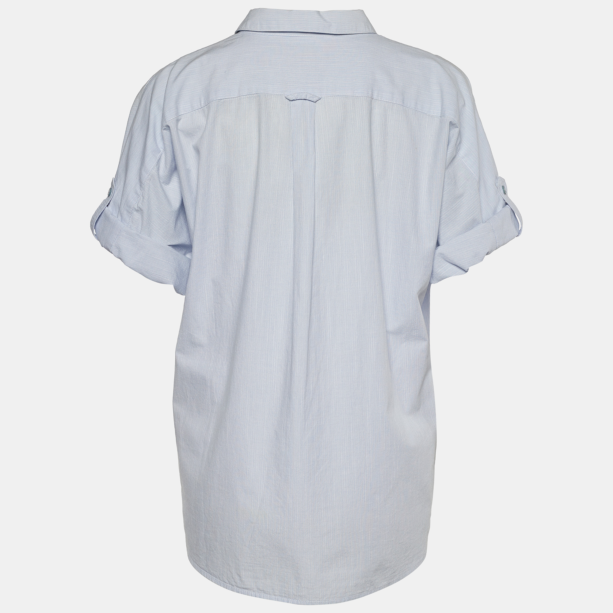 

Burberry Brit Blue Striped Cotton Dolman Sleeve Shirt