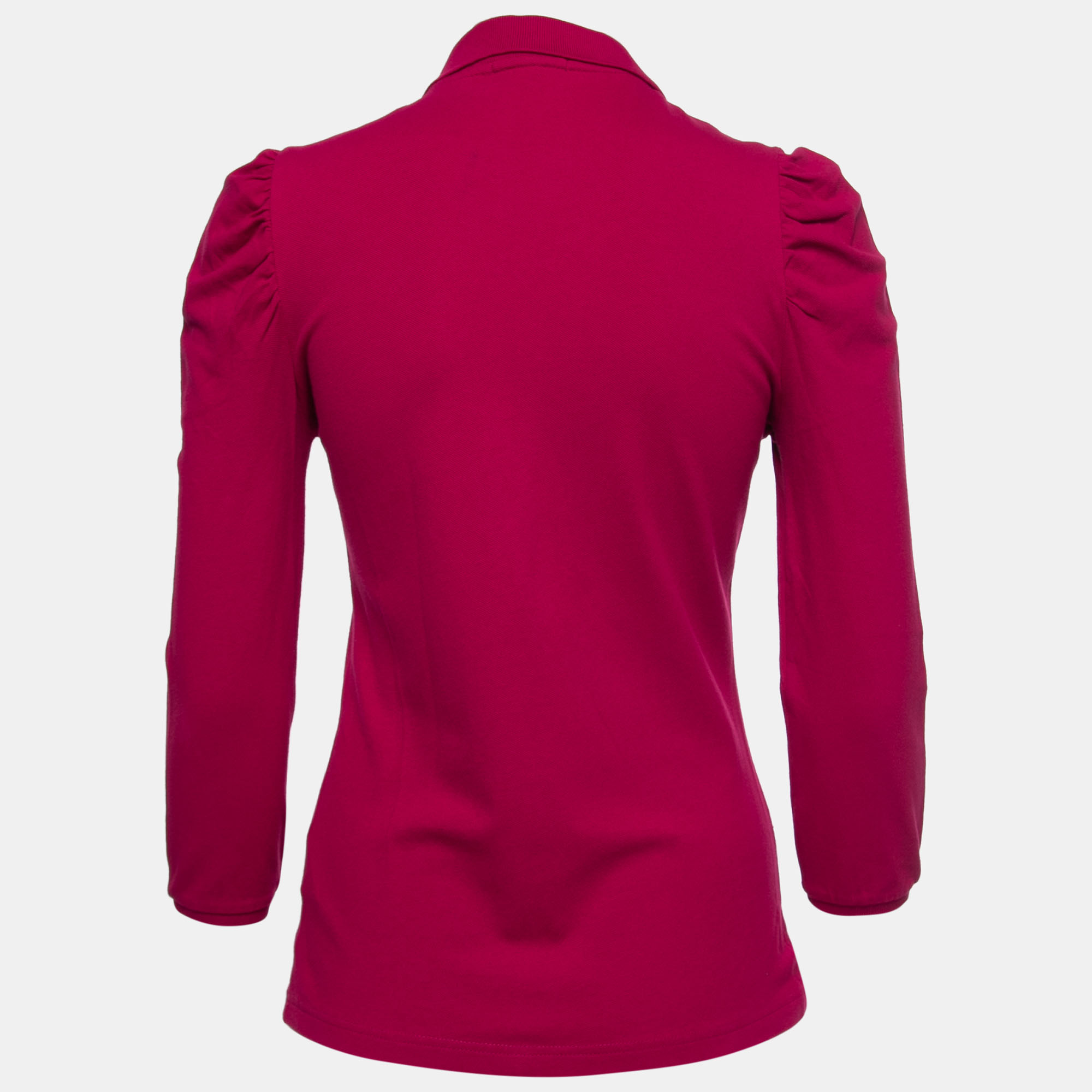 

Burberry Brit Dark Pink Cotton Knit Long-Sleeve Polo T-Shirt