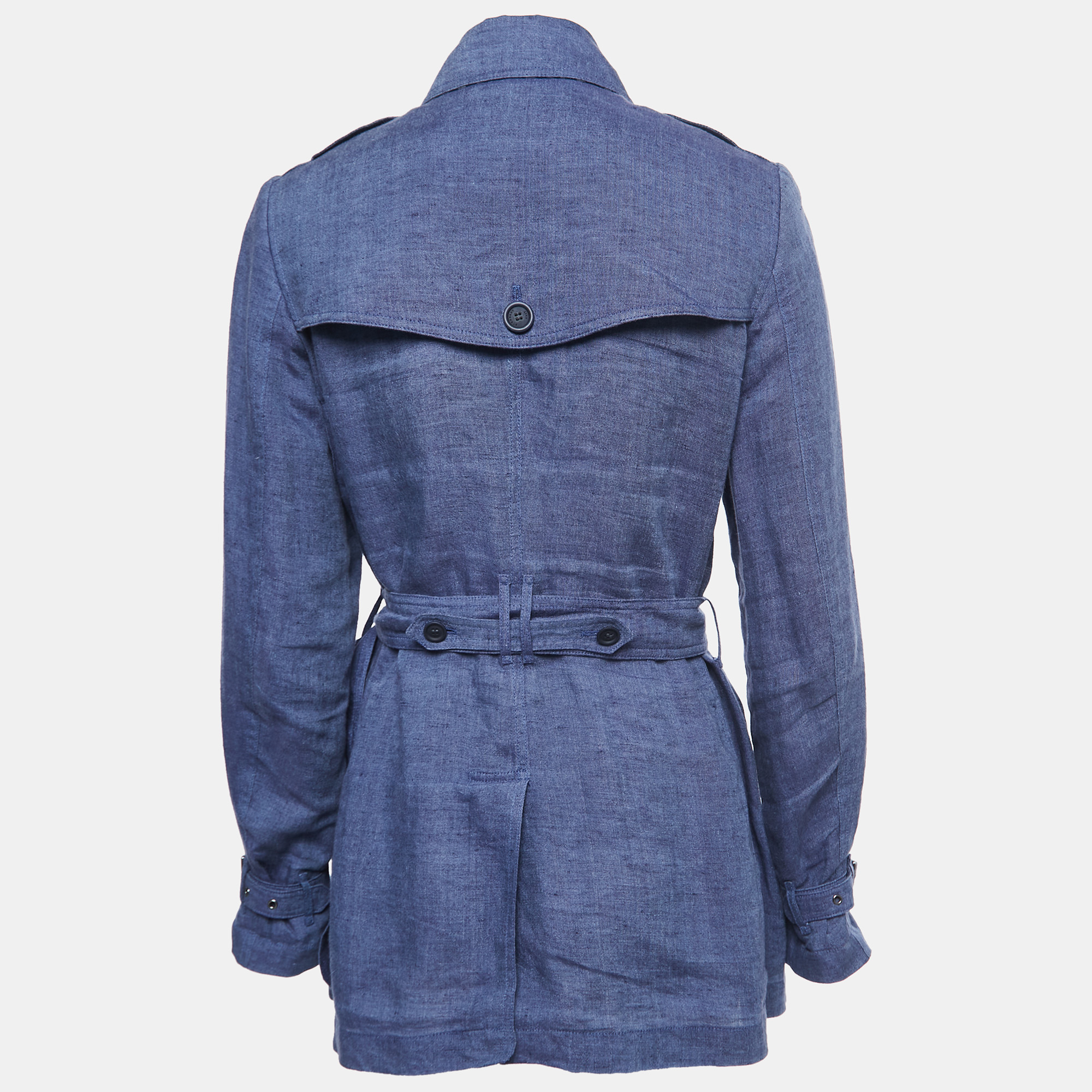 

Burberry Brit Blue Linen Short Trench Coat