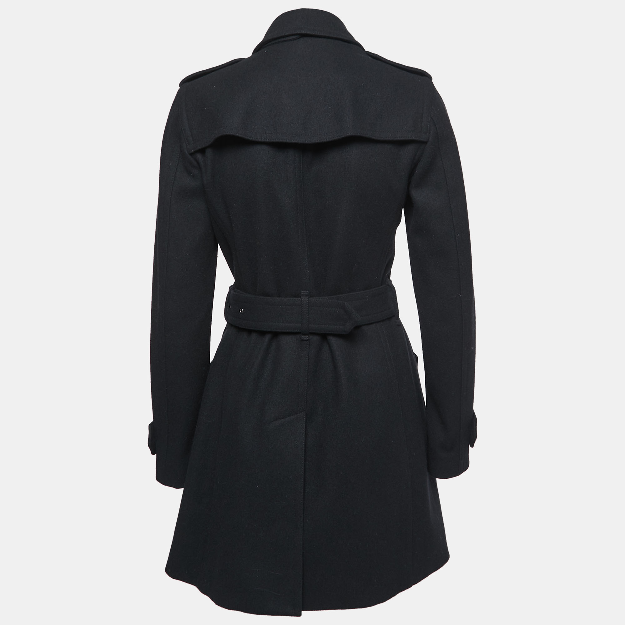 

Burberry Brit Black Wool Belted Trench Coat