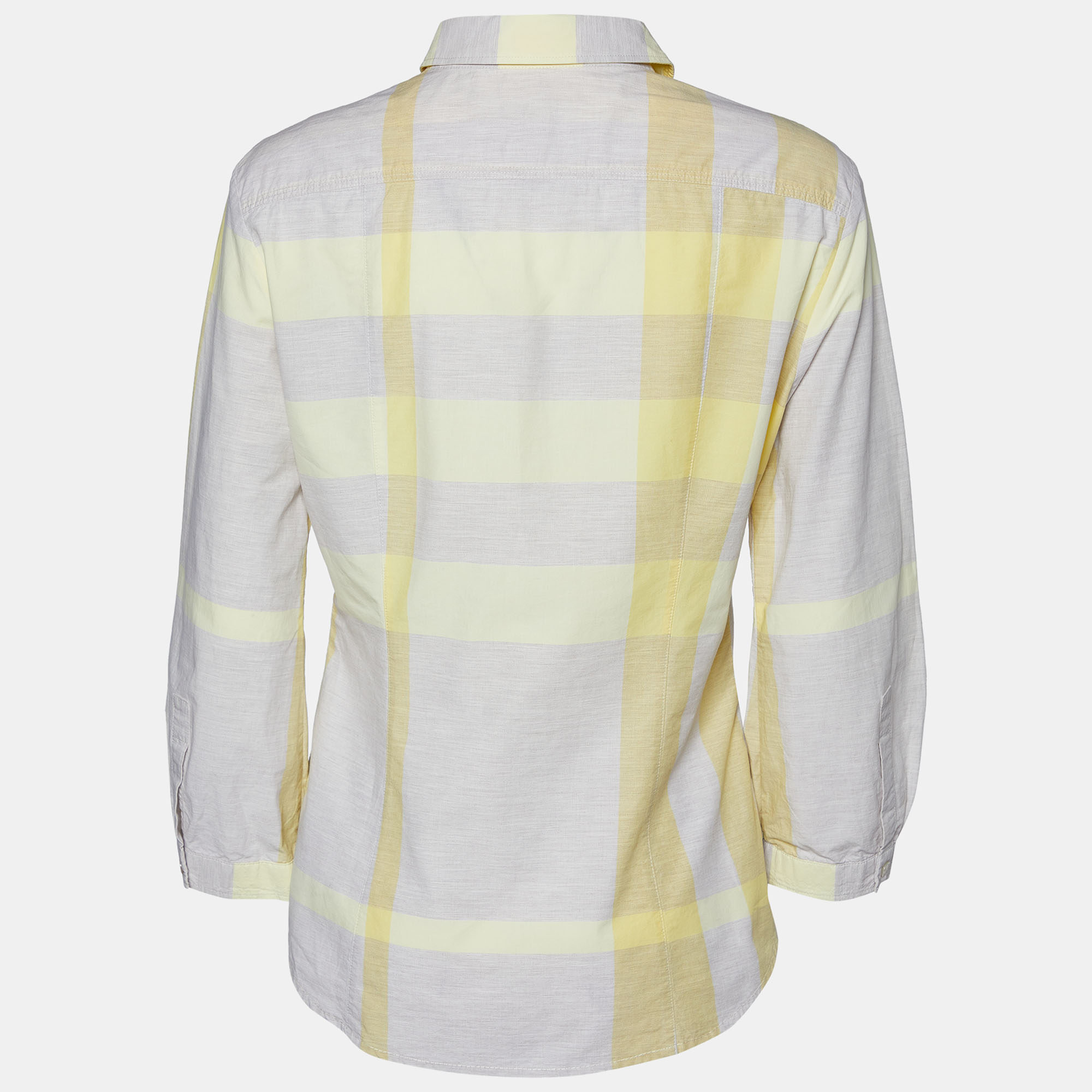 

Burberry Brit Yellow Checkered Cotton Button Front Shirt