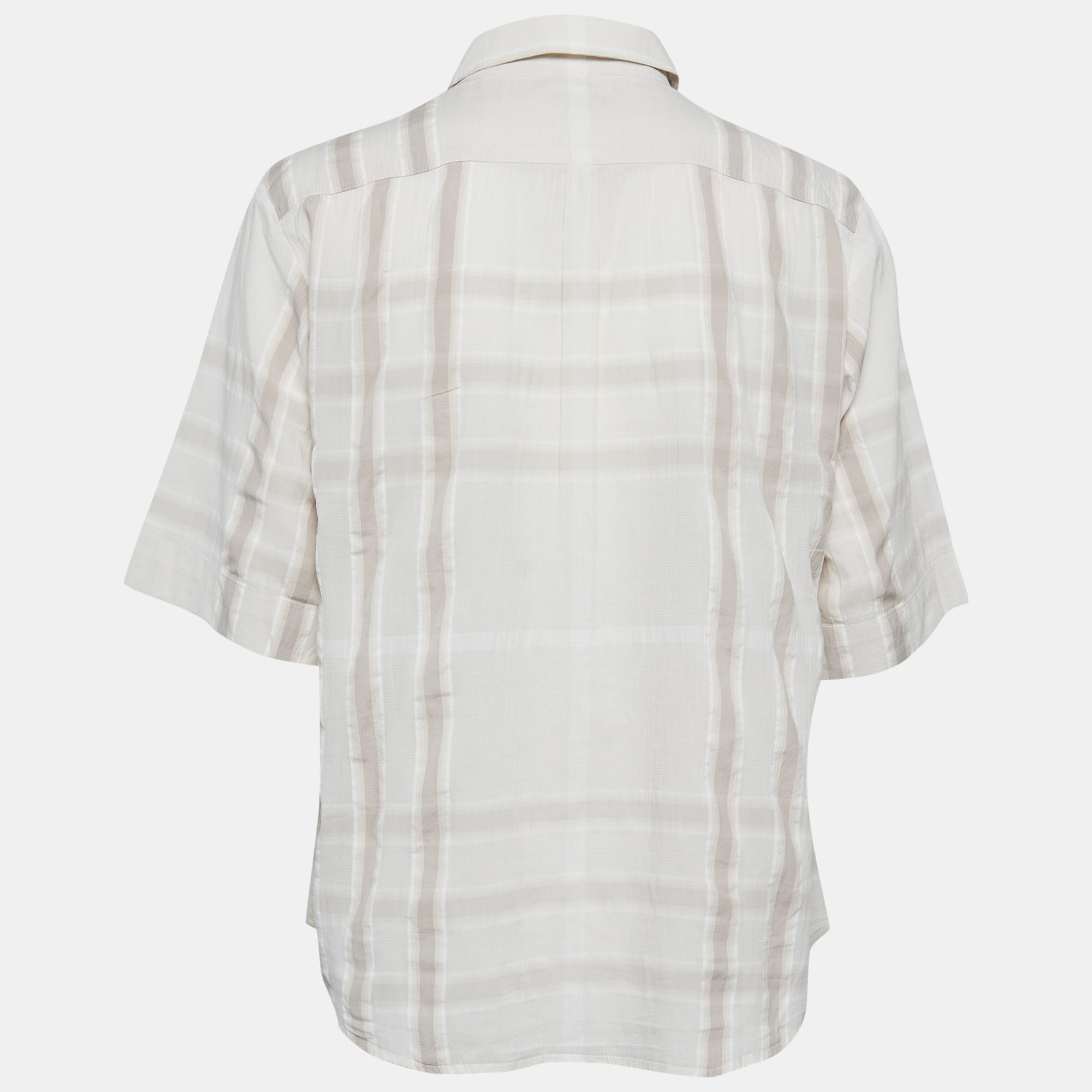 

Burberry Brit Beige Check Cotton Half Button Shirt