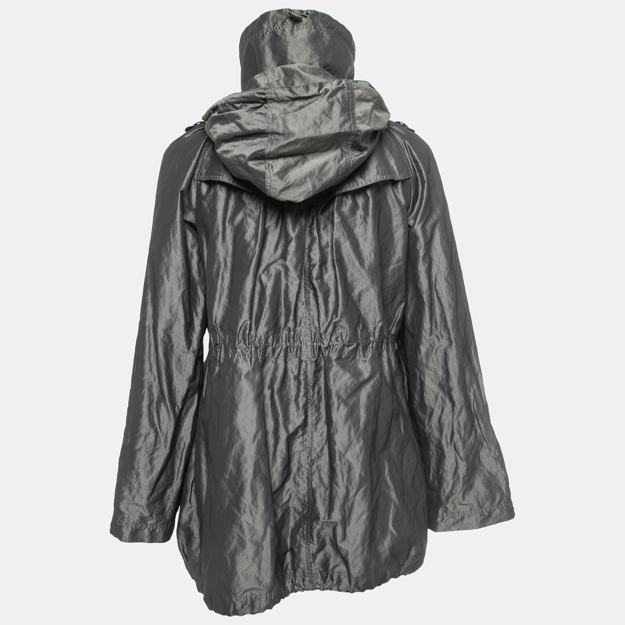 

Burberry Brit Metallic Grey Synthetic Jacket