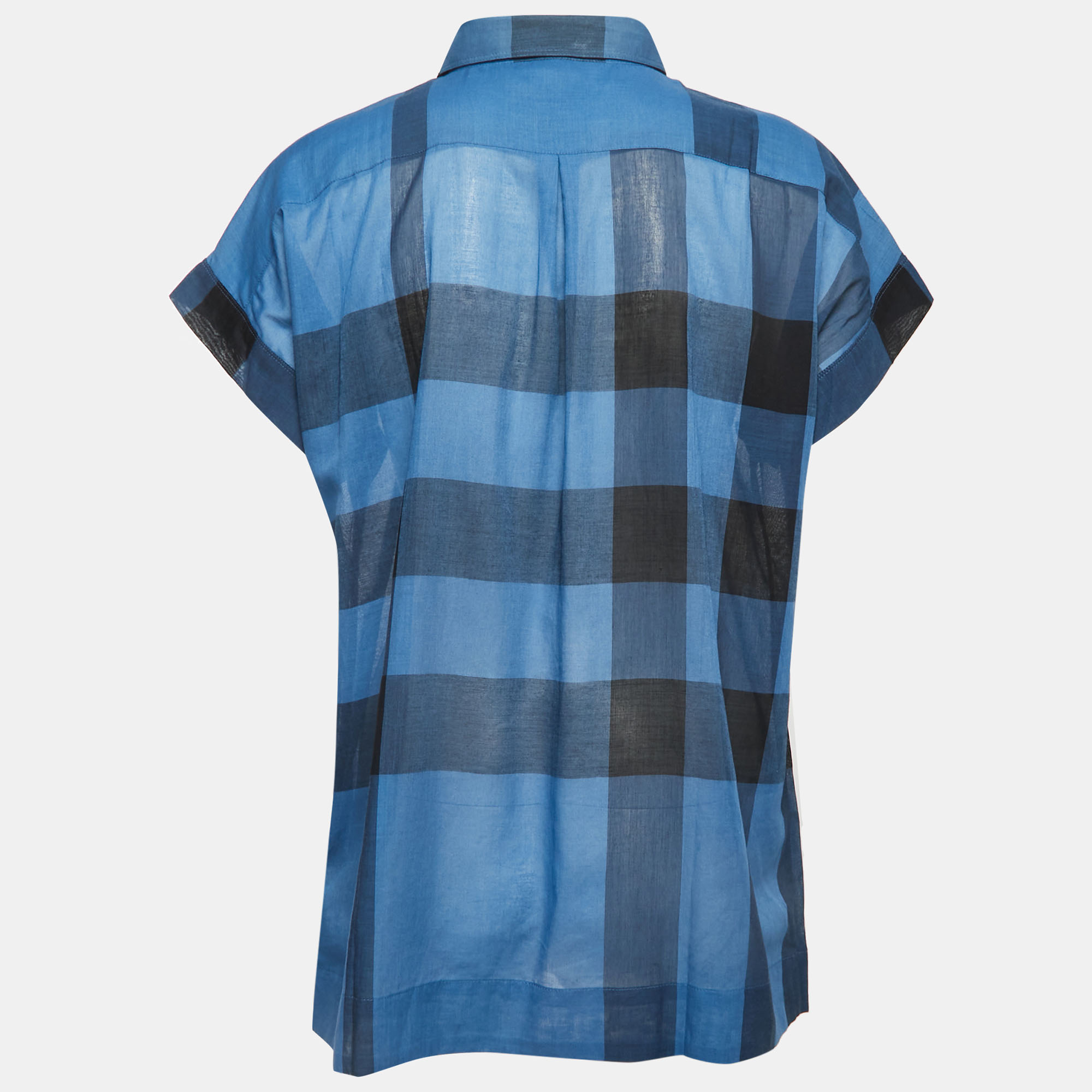 

Burberry Brit Blue Plaid Cotton Shirt Blouse