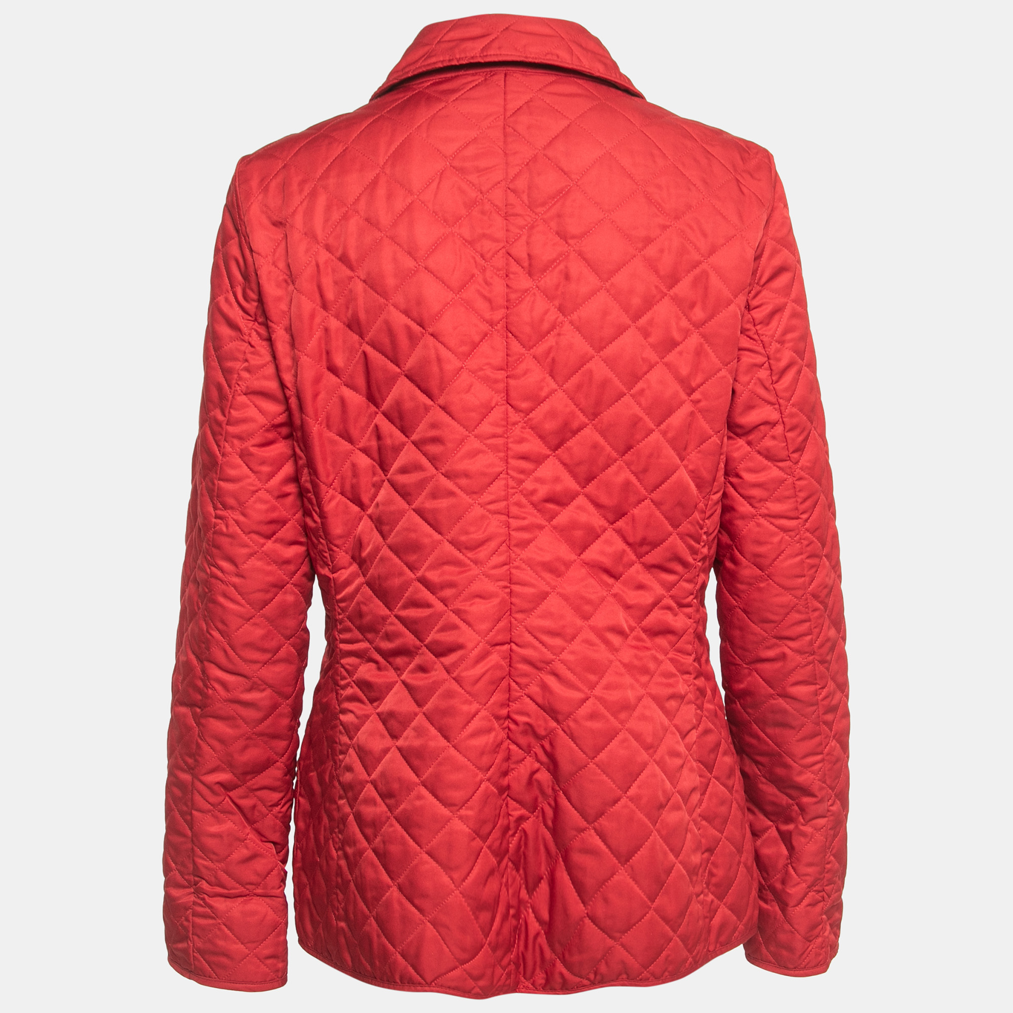 

Burberry Brit Red Quilted Synthetic Button Front Jacket