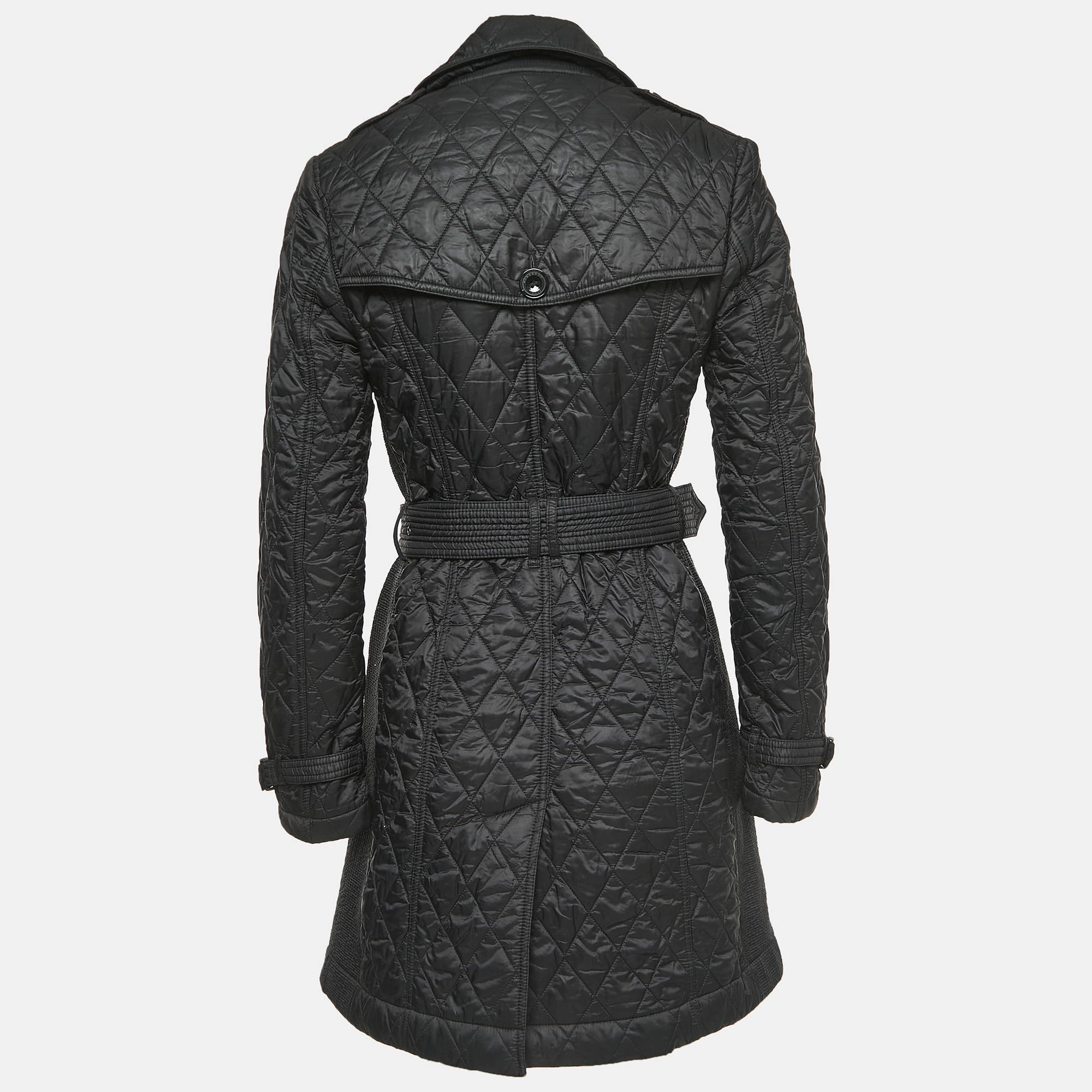 

Burberry Brit Black Quilted Nylon Belted Coat