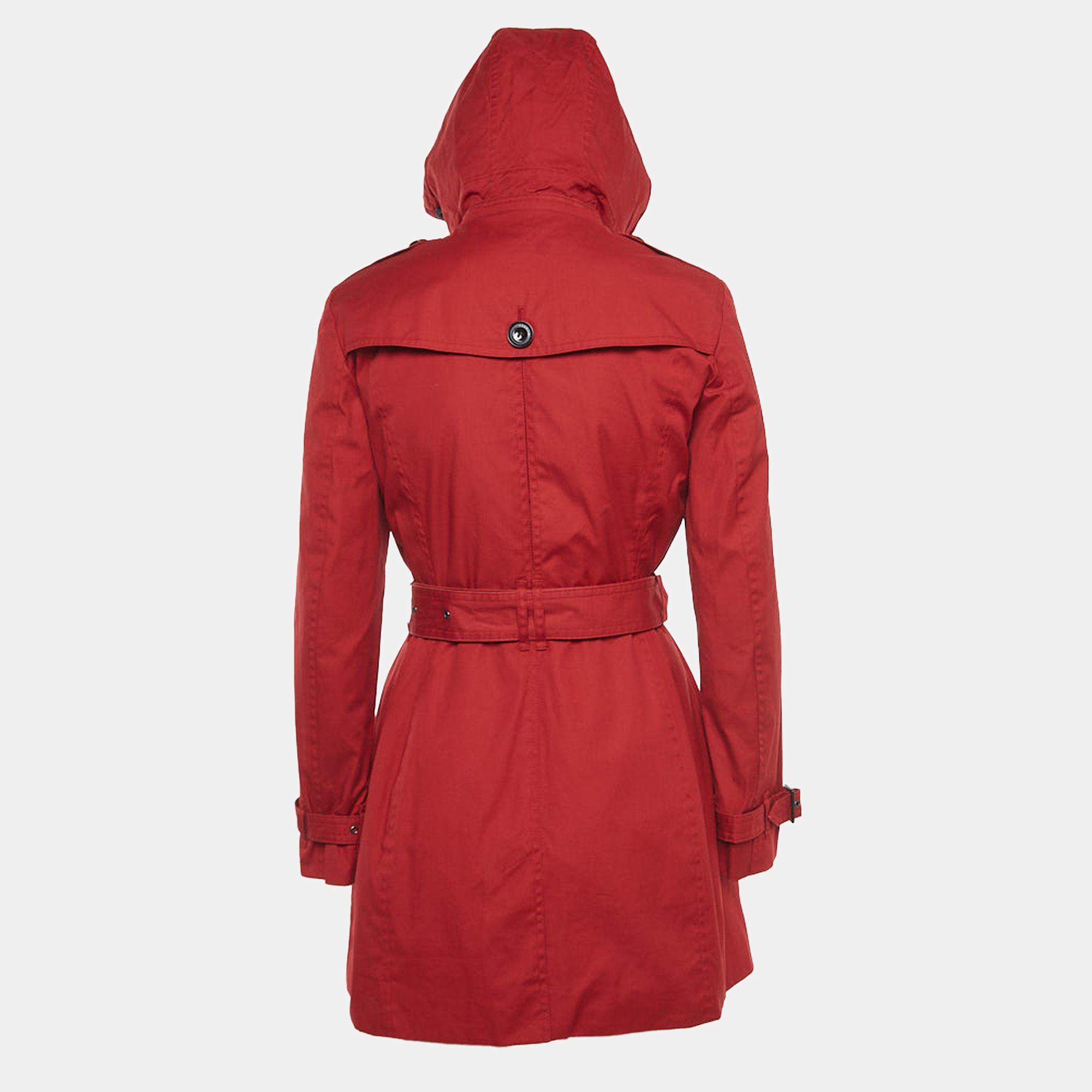 

Burberry Brit Red Cotton Double Breasted Belted Trench Coat