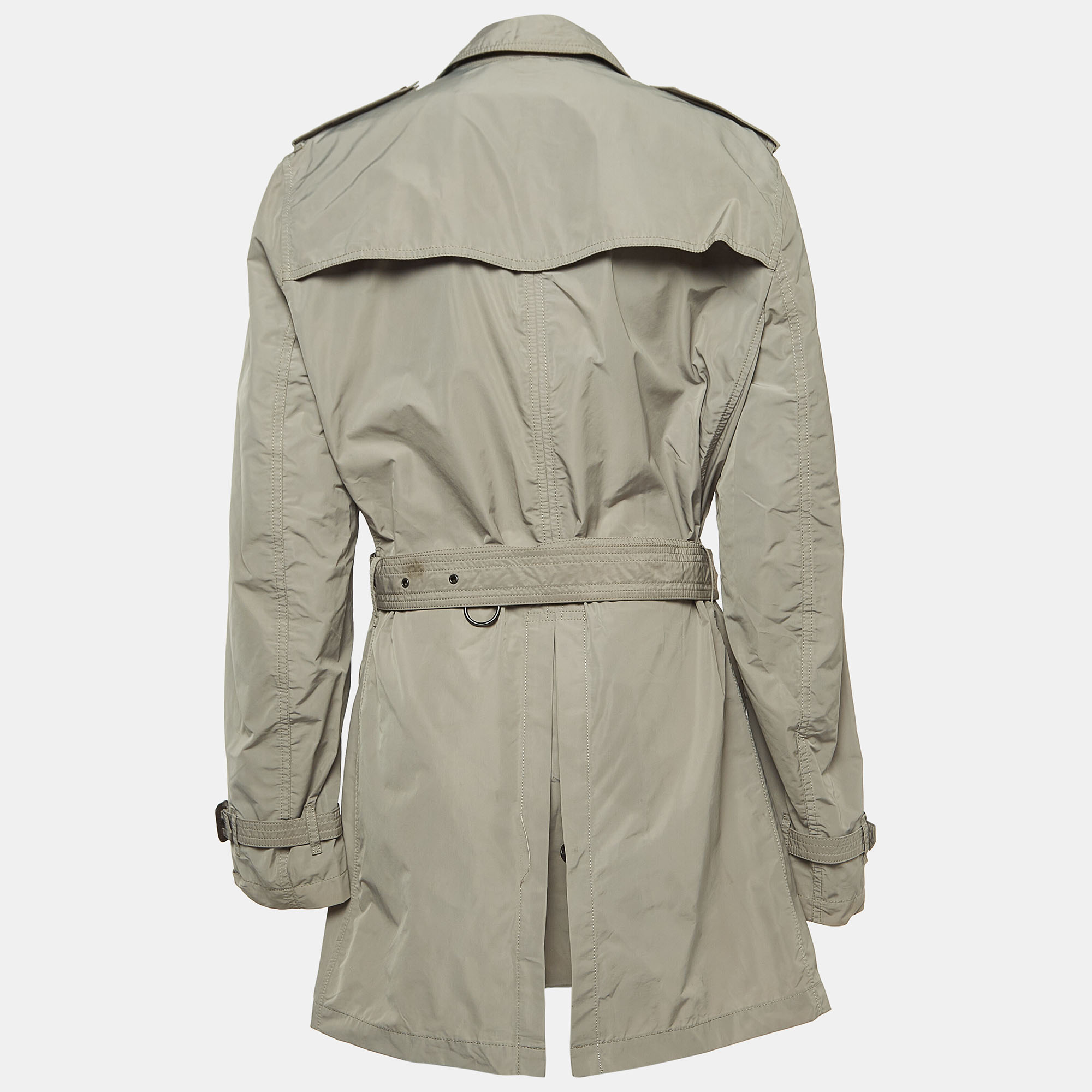 

Burberry Brit Beige Synthetic Double Breasted Belted Trench Coat