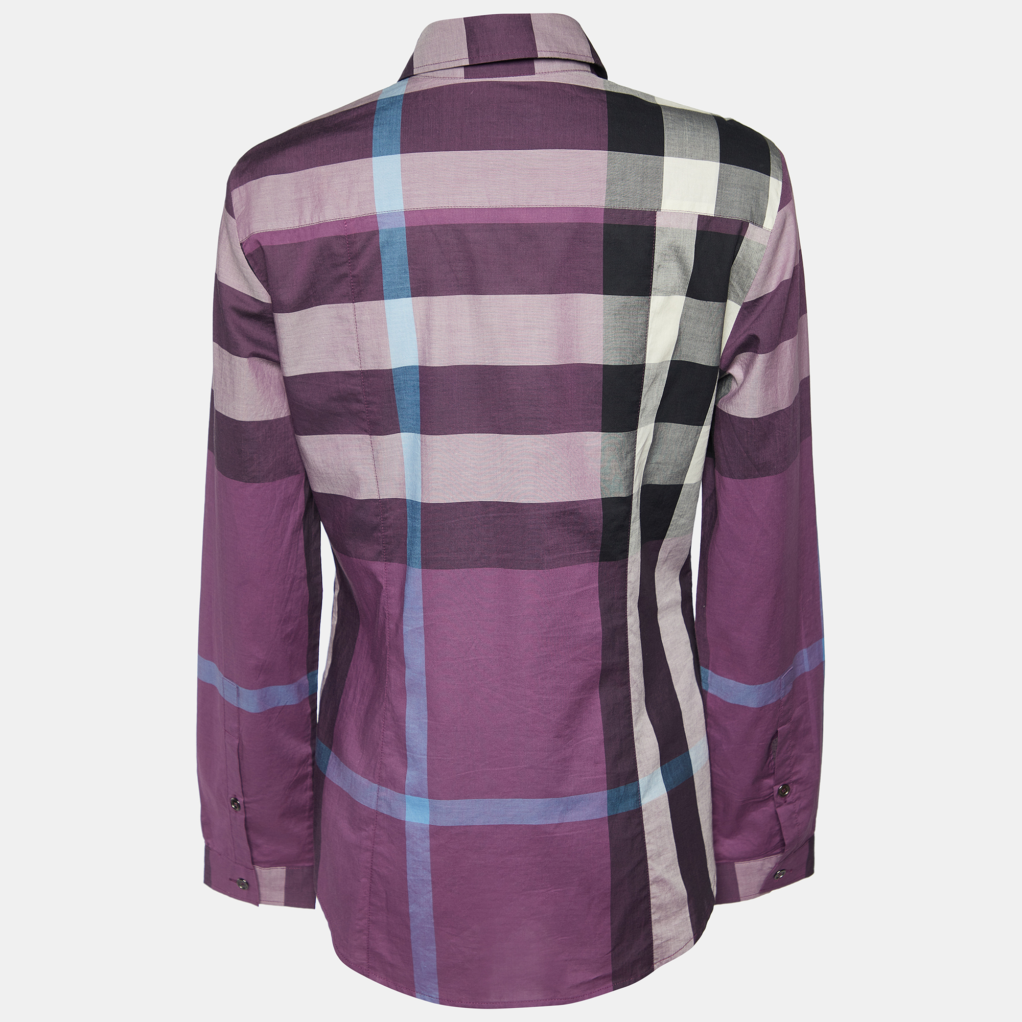 

Burberry Brit Purple Checked Cotton Long Sleeve Shirt