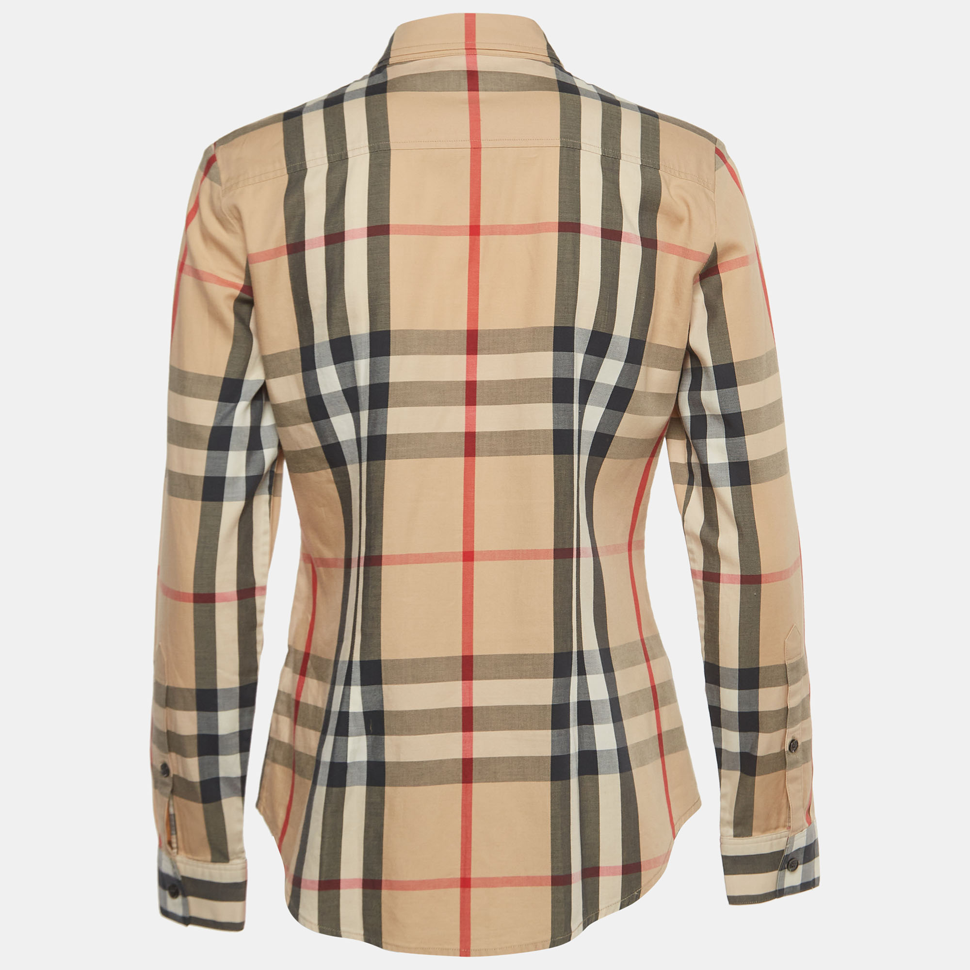 

Burberry Brit Beige Checked Cotton Button Front Full Sleeve Shirt