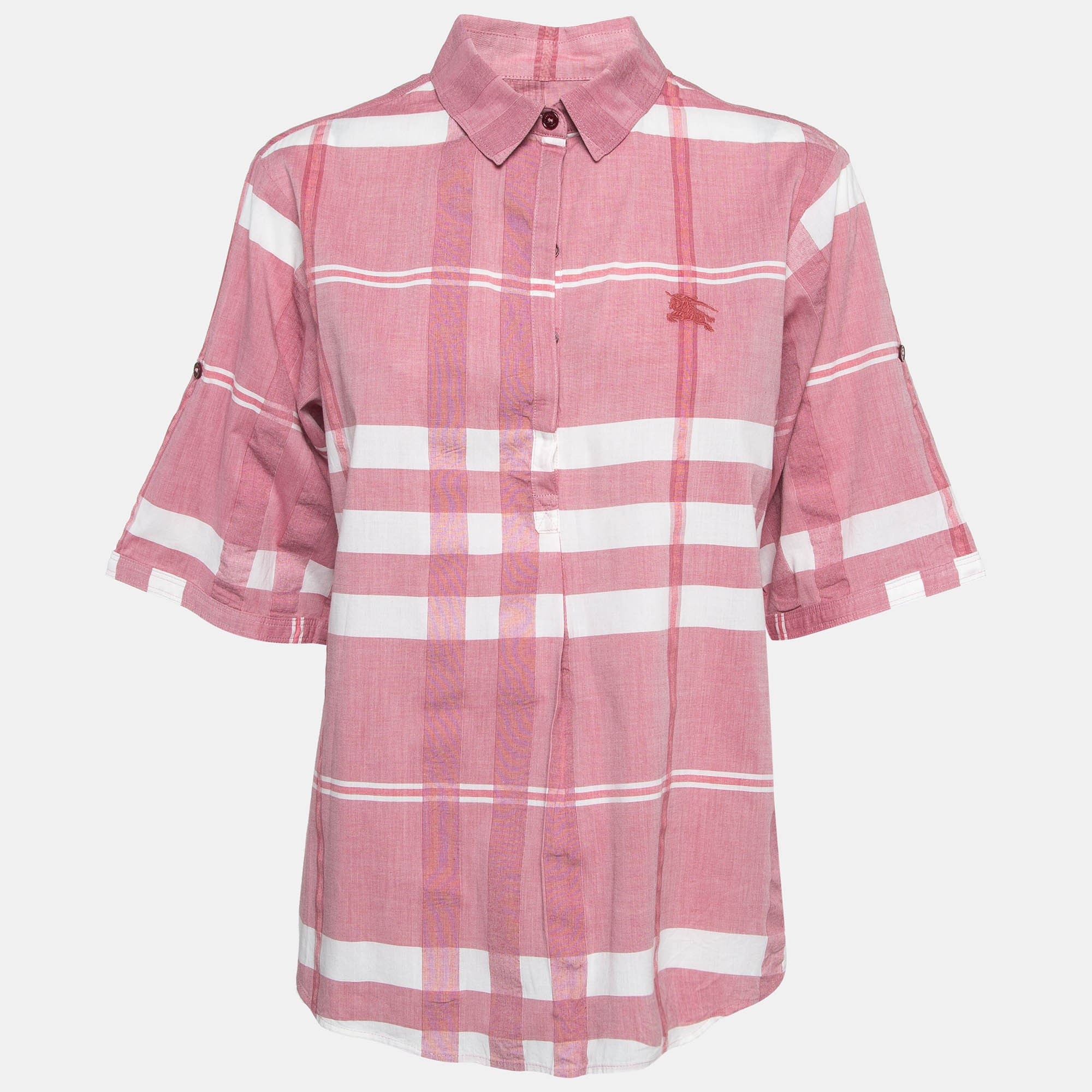 

Burberry Brit Pink Checked Cotton Buttoned Tunic L