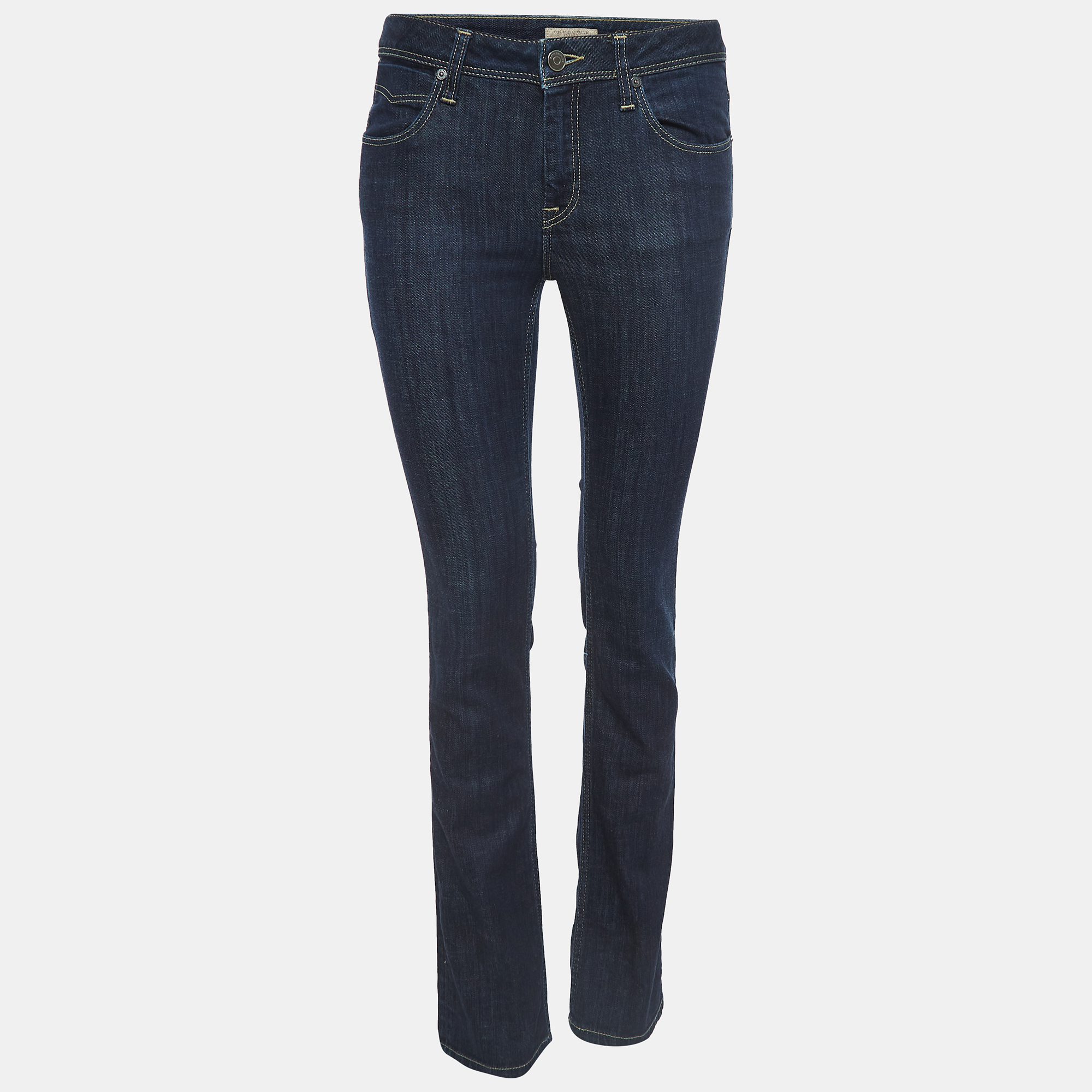 Pre-owned Burberry Dark Blue Denim Stretch Jeans M Waist 28"