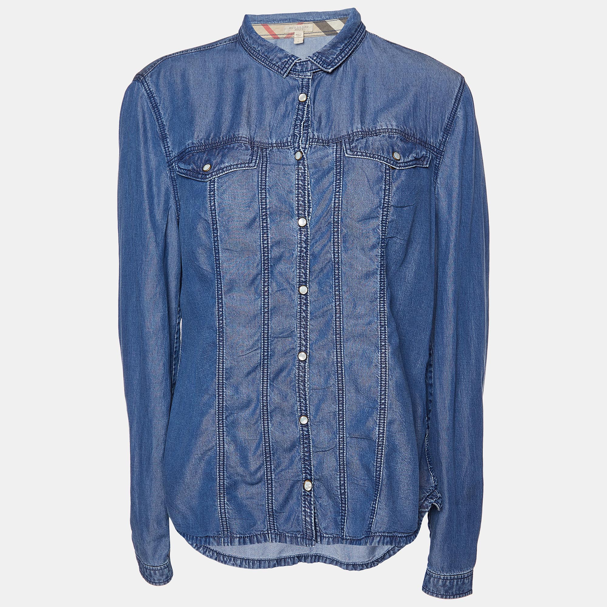 

Burberry Brit Blue Denim Button Front Shirt L