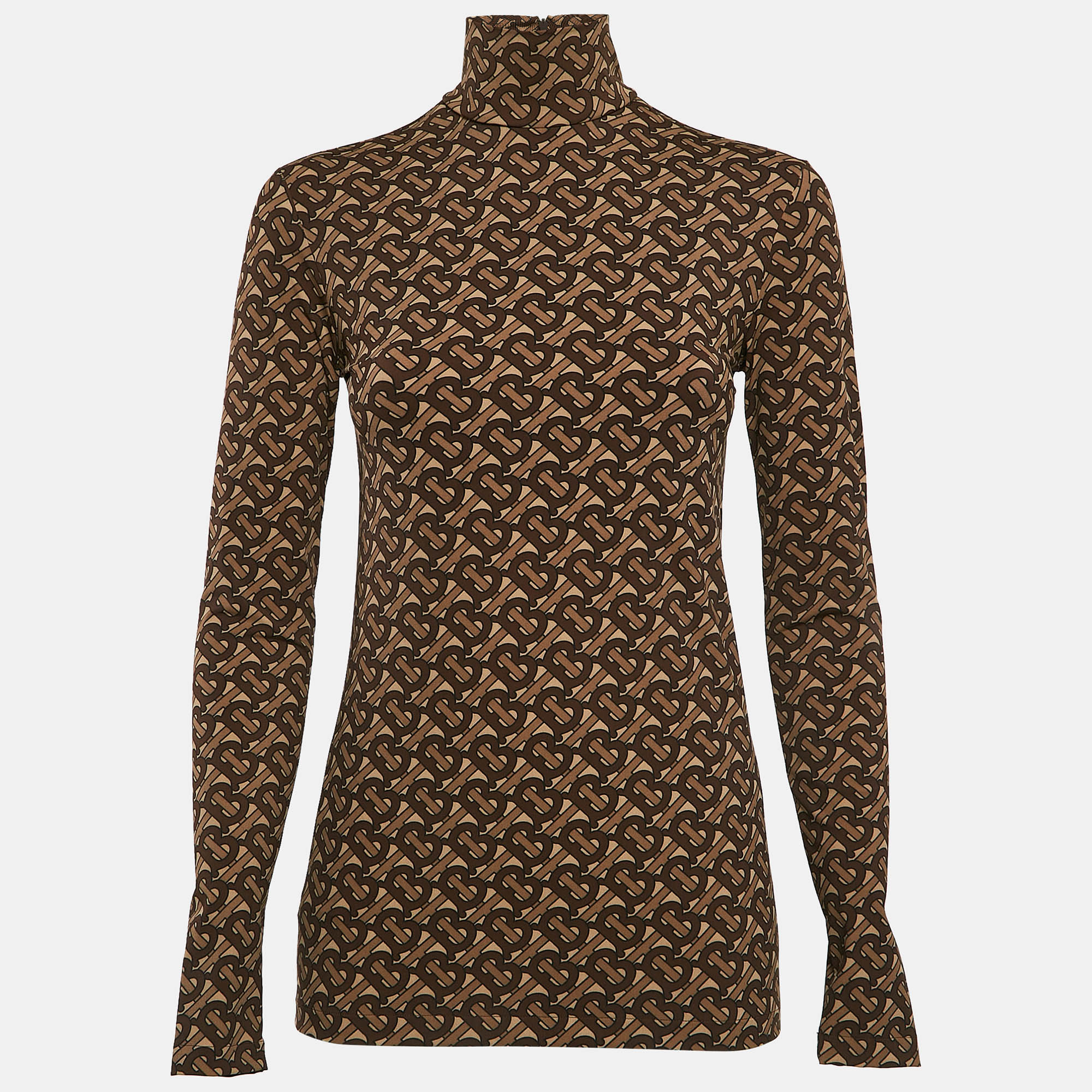 

Burberry London Brown Bridle IP Pattern Jersey Top S