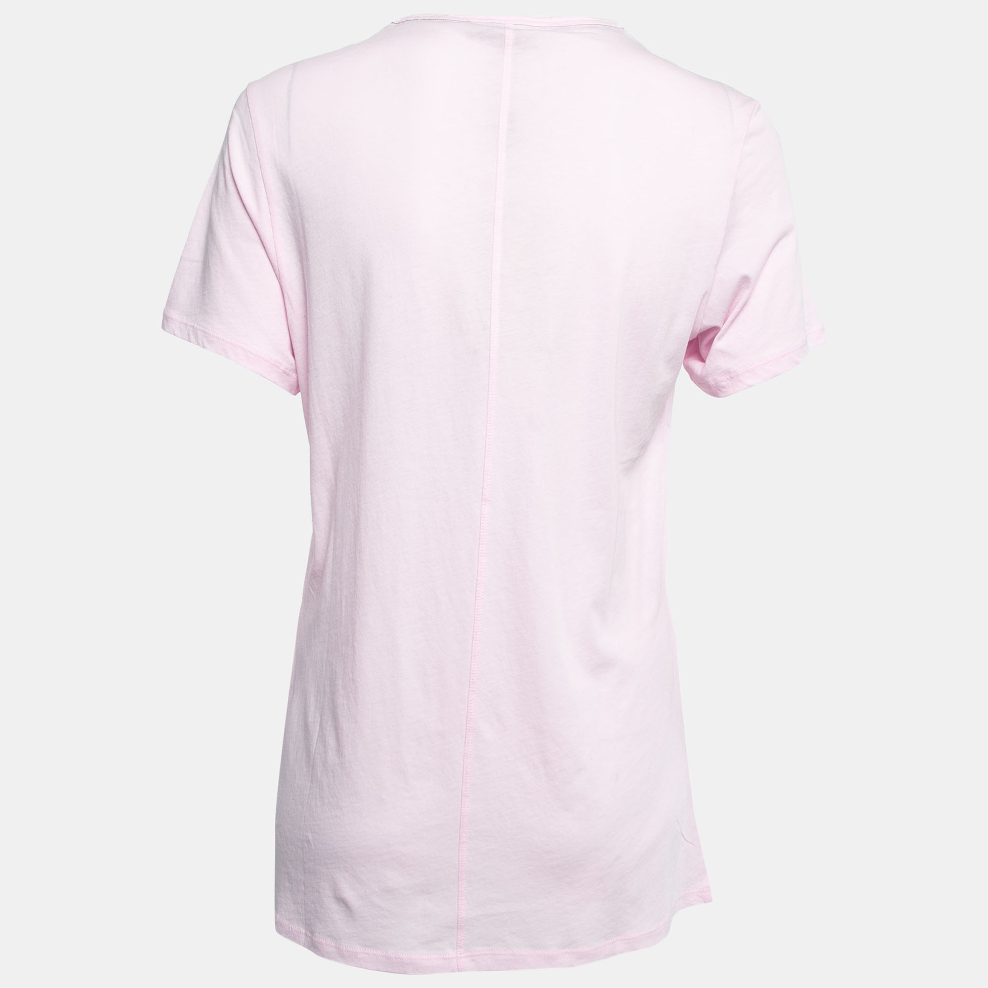 

Burberry City Pink Cotton V-Neck T-Shirt