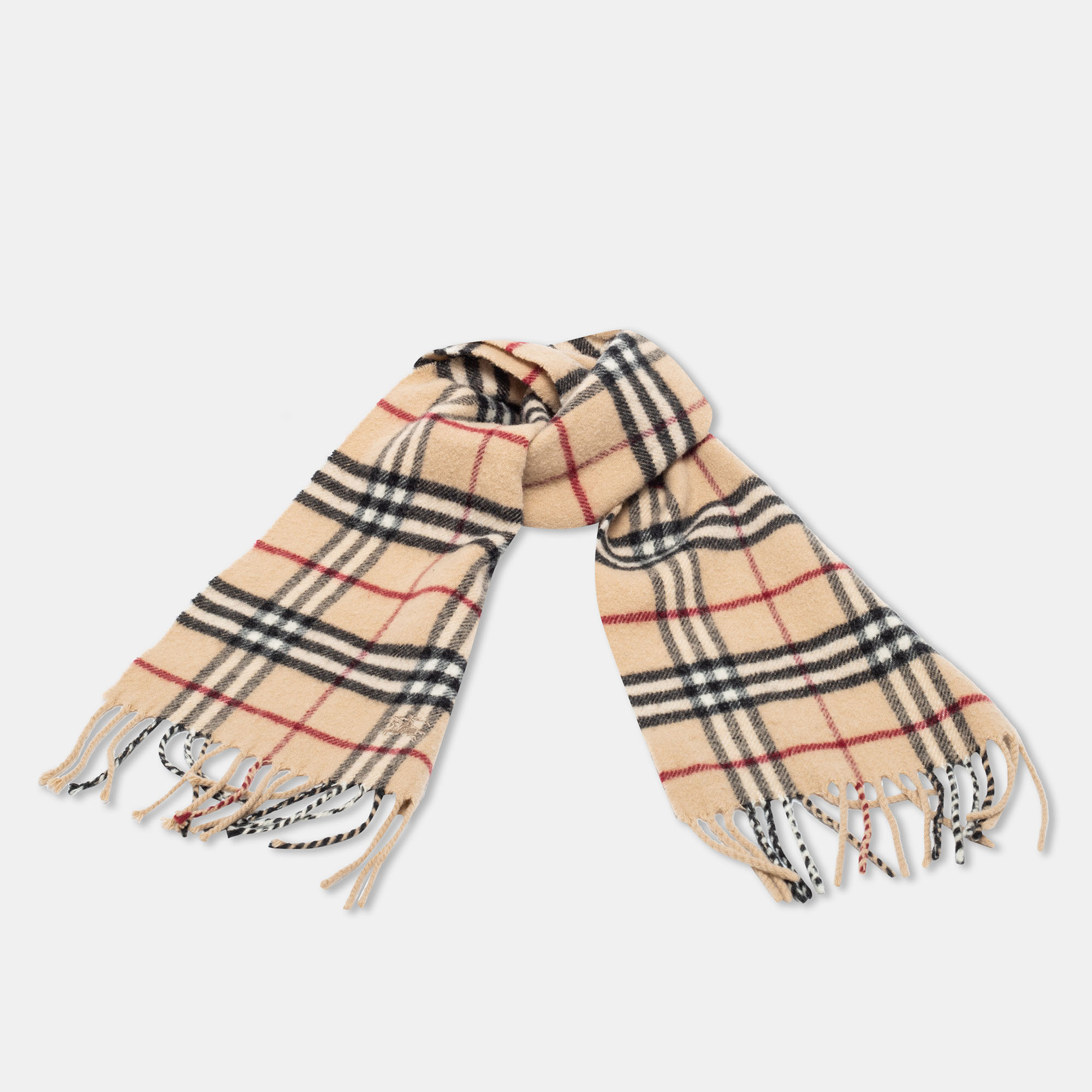 

Burberry London Beige Nova Check Wool Vintage Scarf