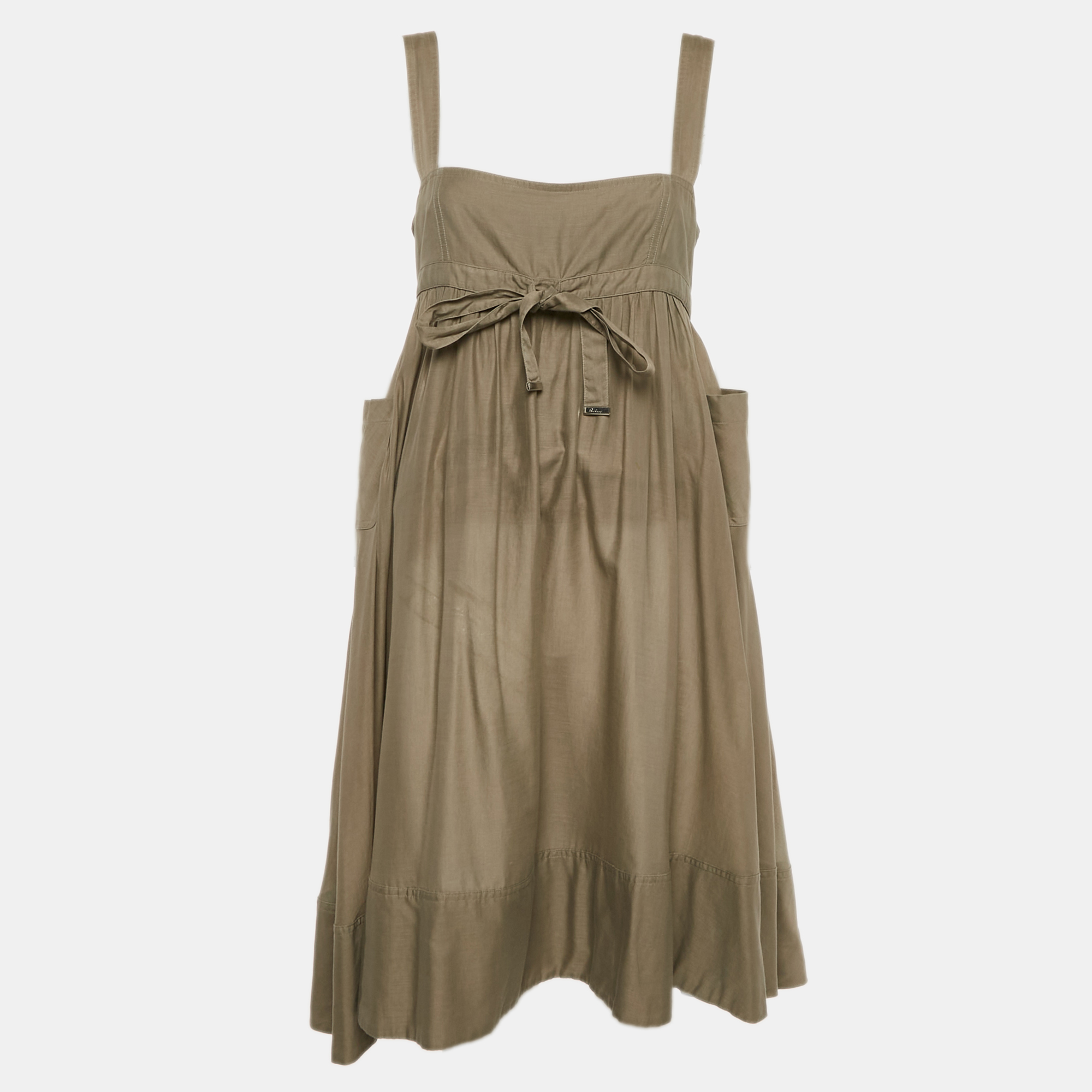 

Burberry London Grey Cotton Sleeveless Flared Short Dress M