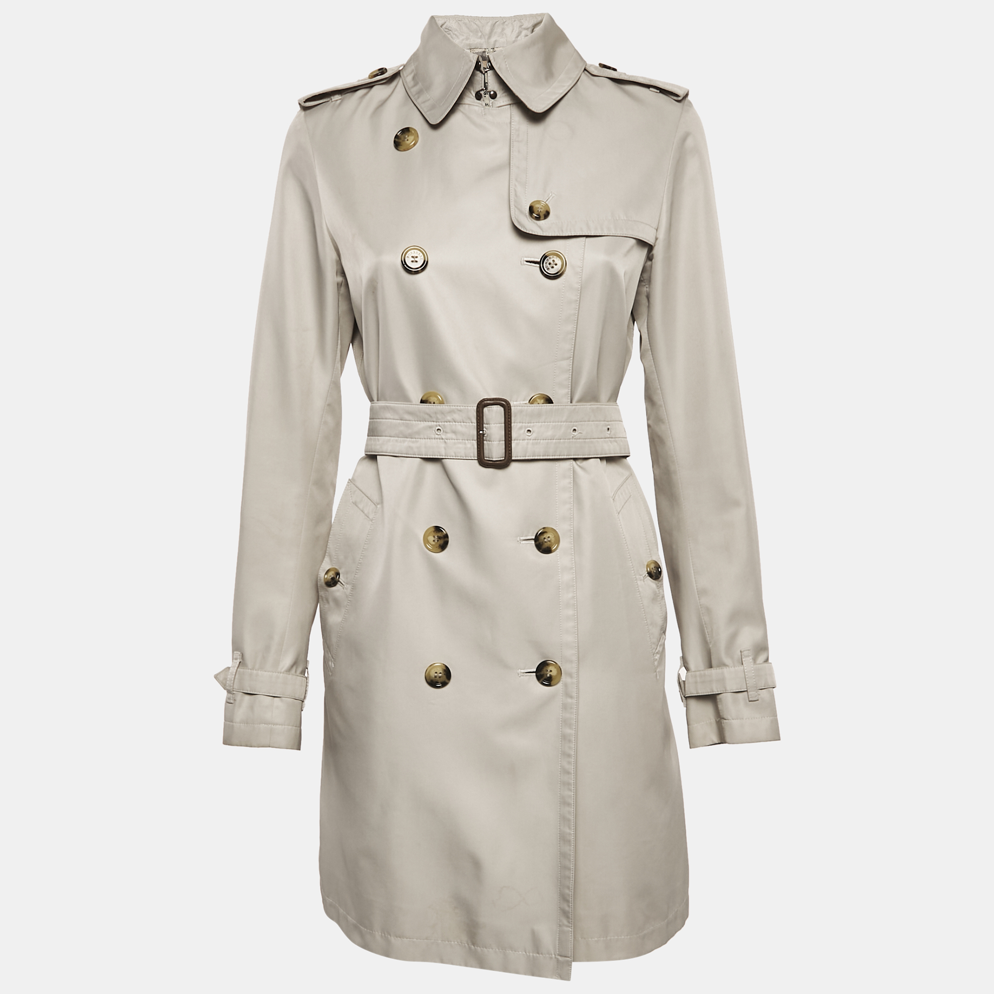 

Burberry London Light Beige Gabardine Double Breasted Trench Coat S