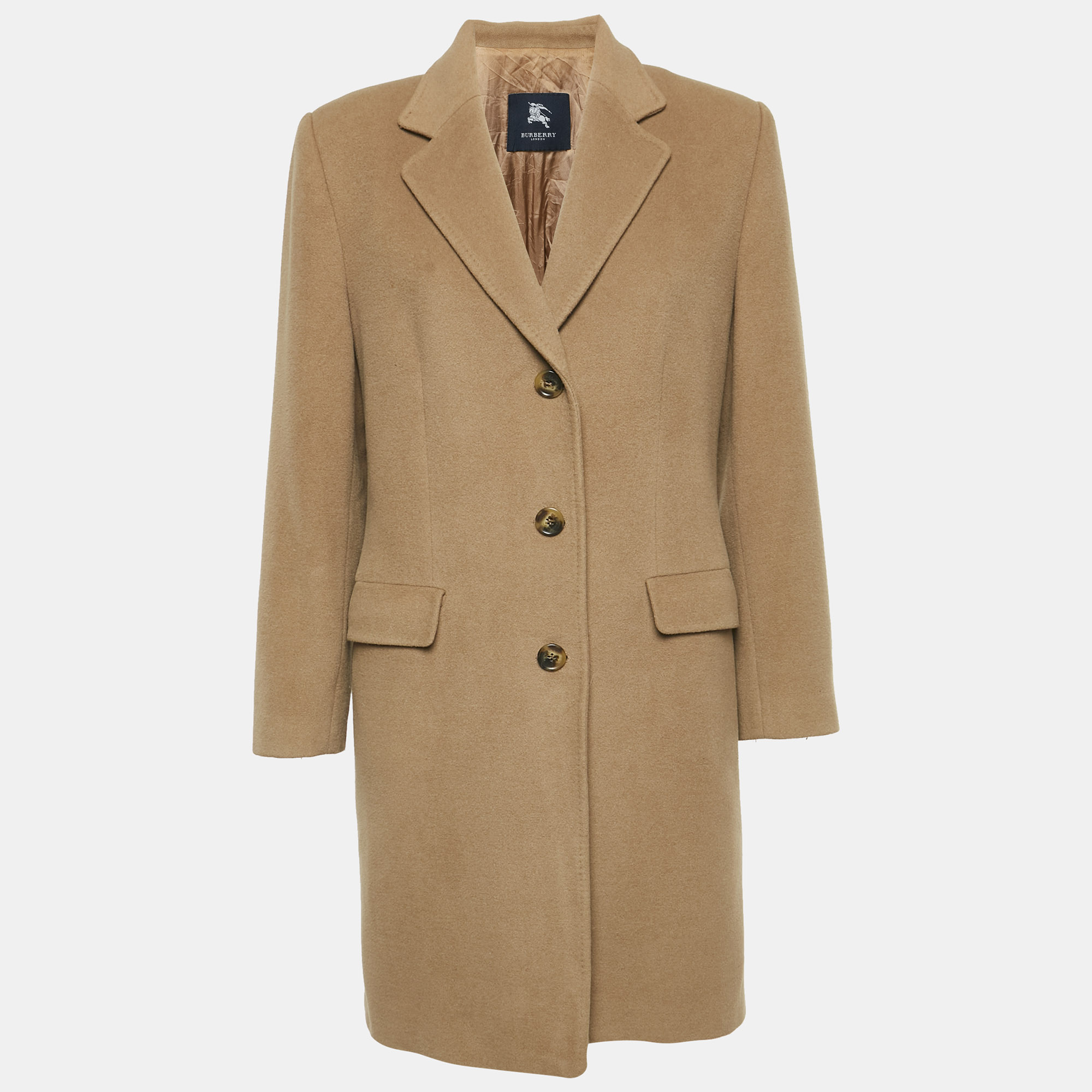 

Burberry London Tan Wool Single Breasted Long Coat M