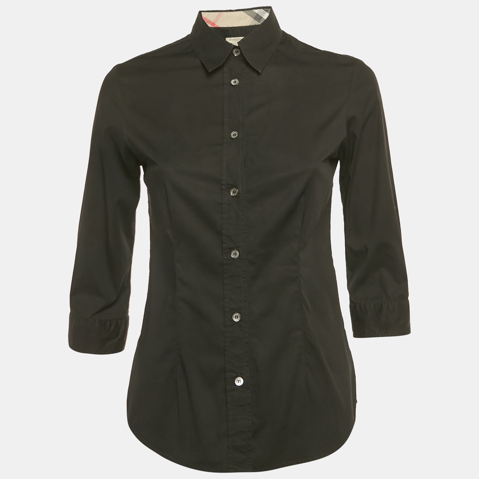 

Burberry London Black Checker Print Cotton T-Shirt XS