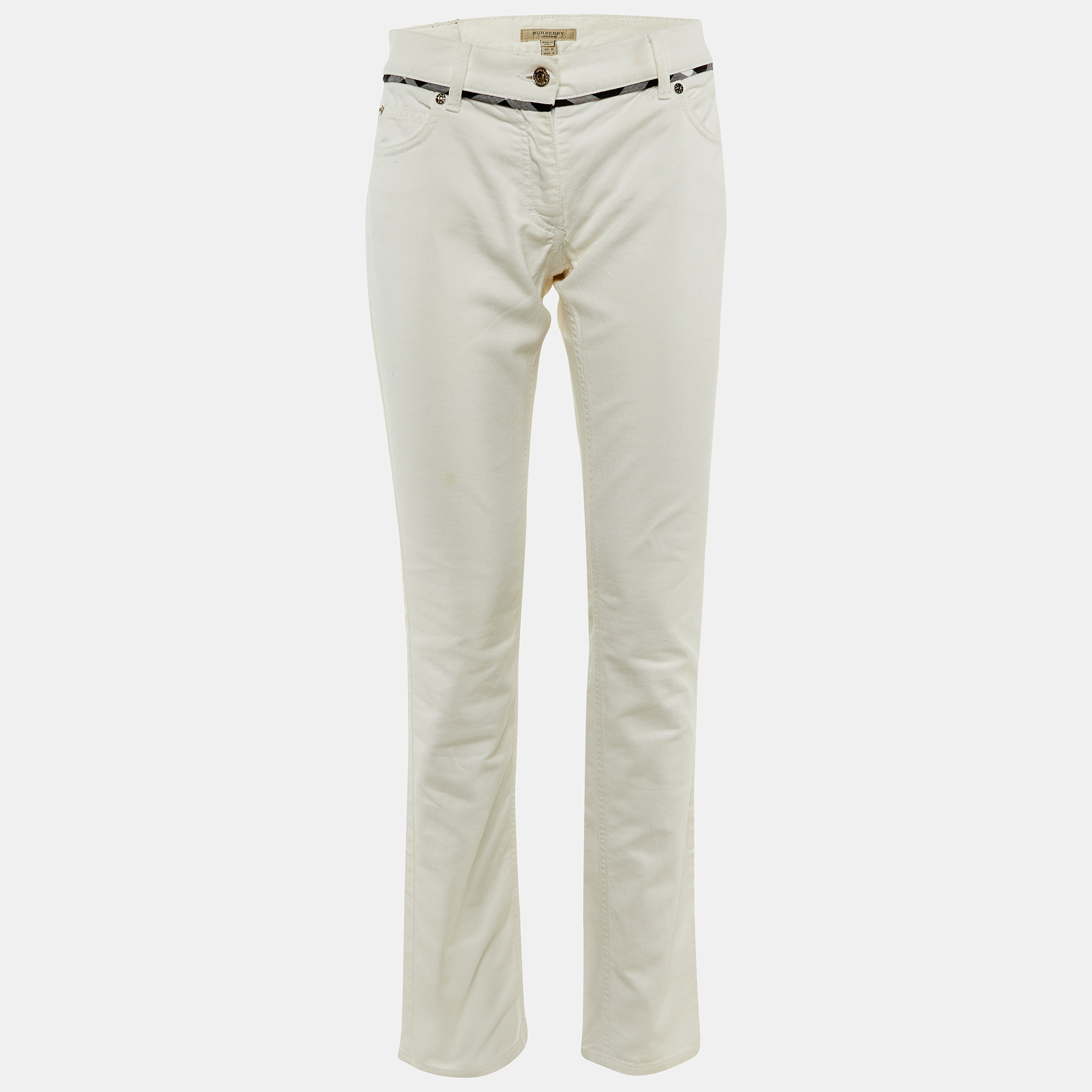 

Burberry White Denim Straight Fit Jeans M Waist 32"