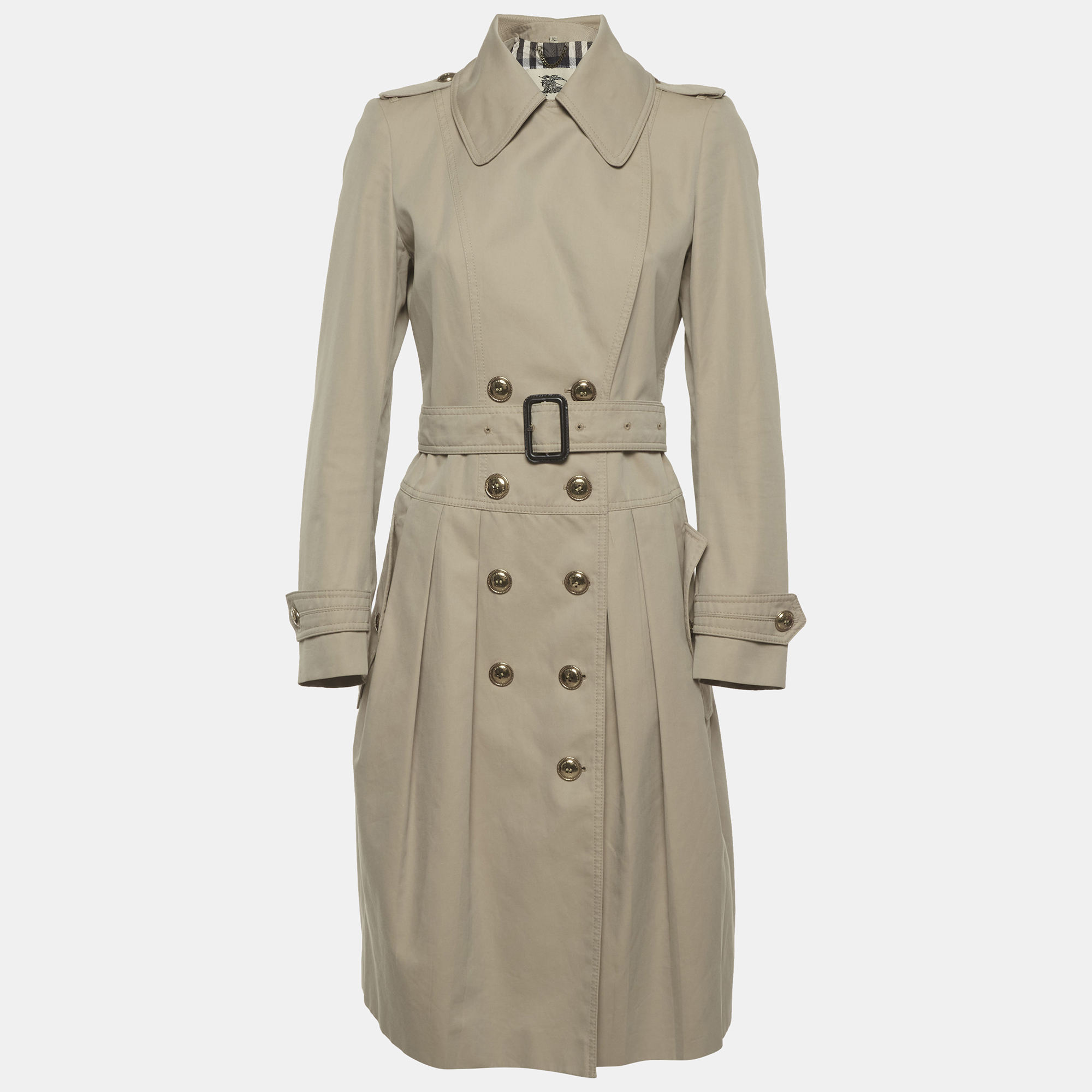 

Burberry London Beige Gabardine Trench Coat S, Brown