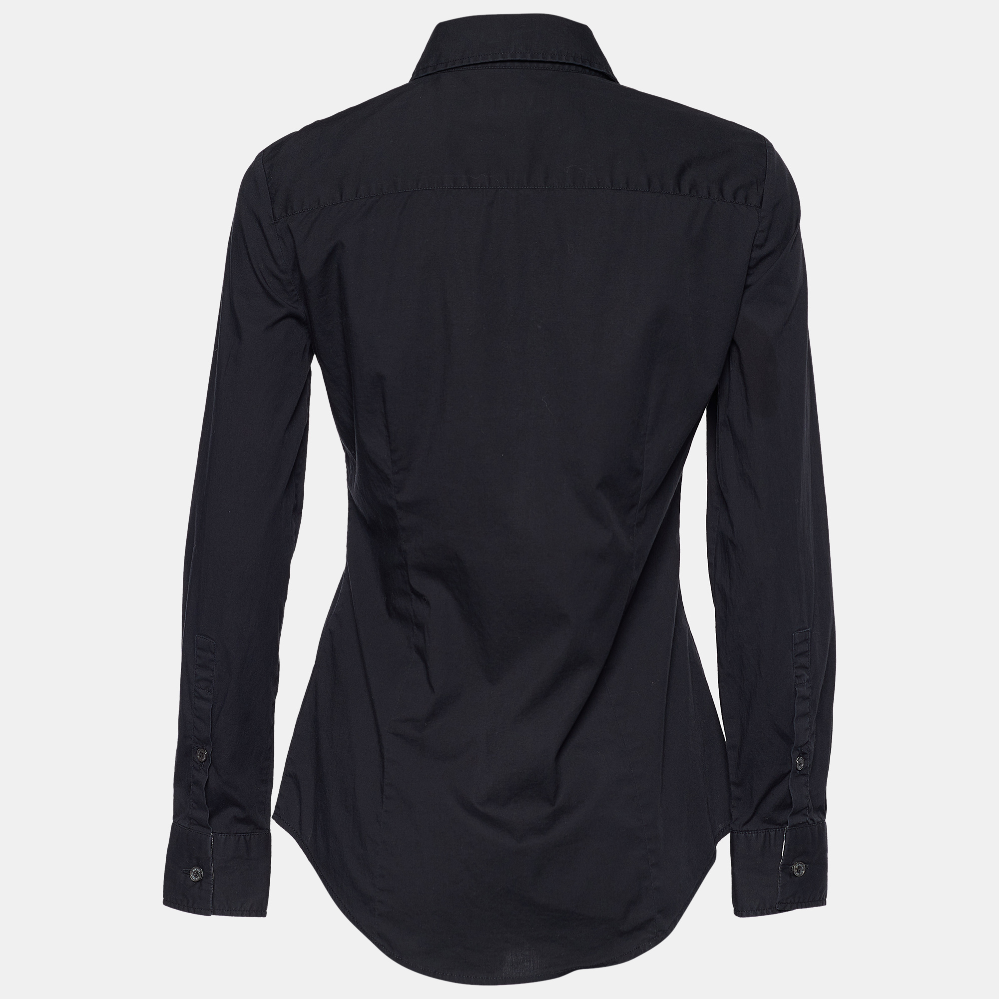 

Burberry Black Stretch Cotton Button Front Shirt
