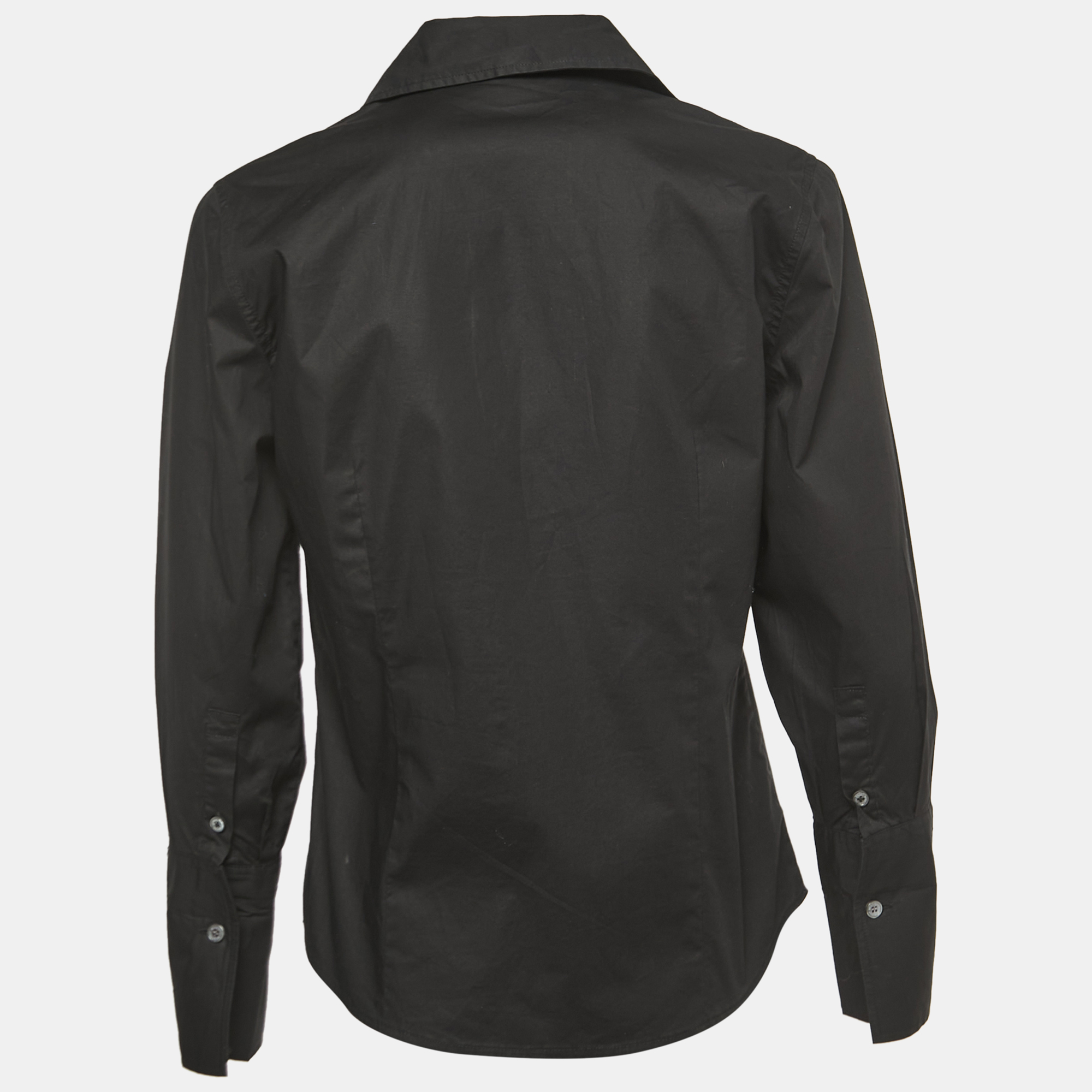 

Burberry London Black Cotton Button Front Full Sleeve Shirt