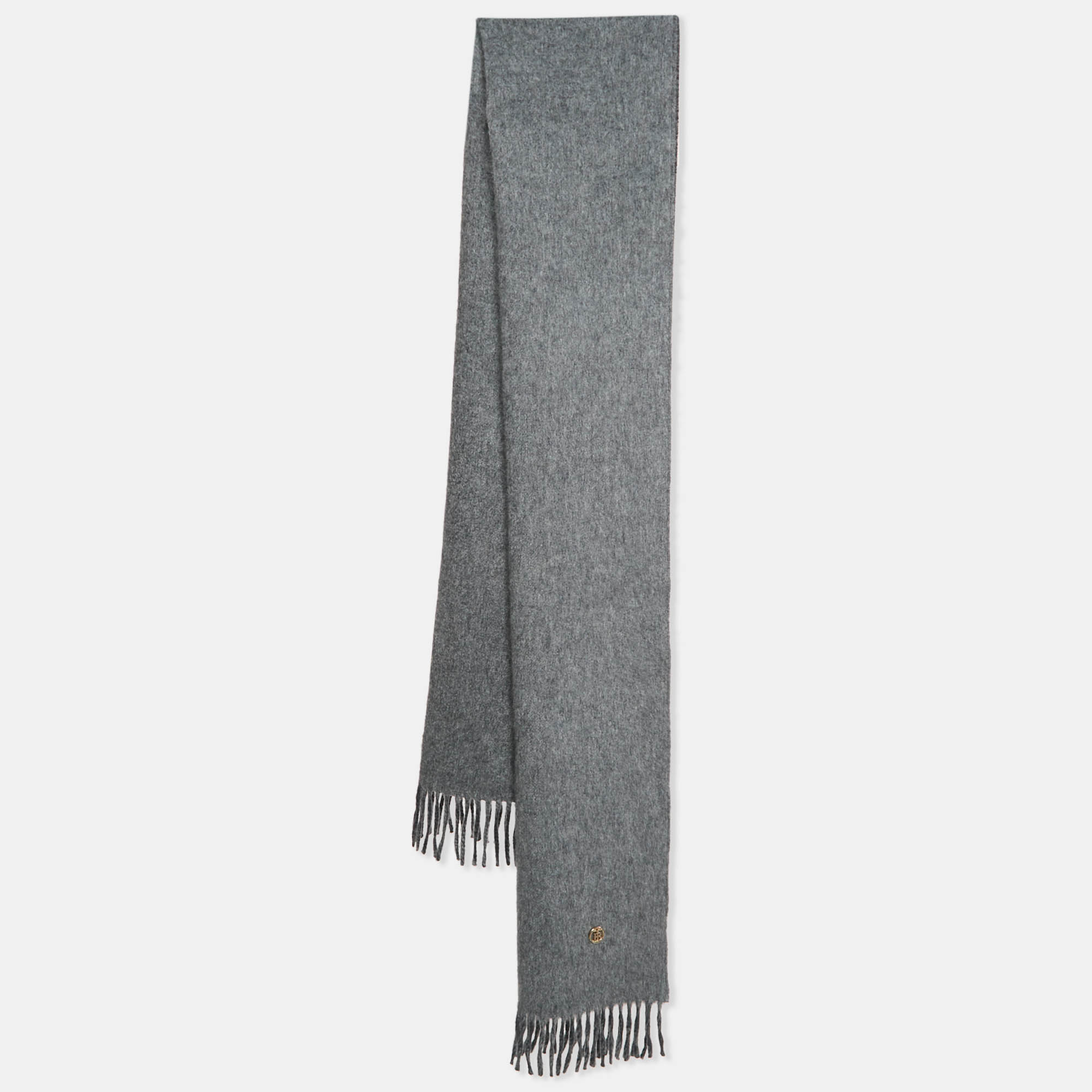 

Burberry Grey Heavyweight Cashmere Reversible Scarf