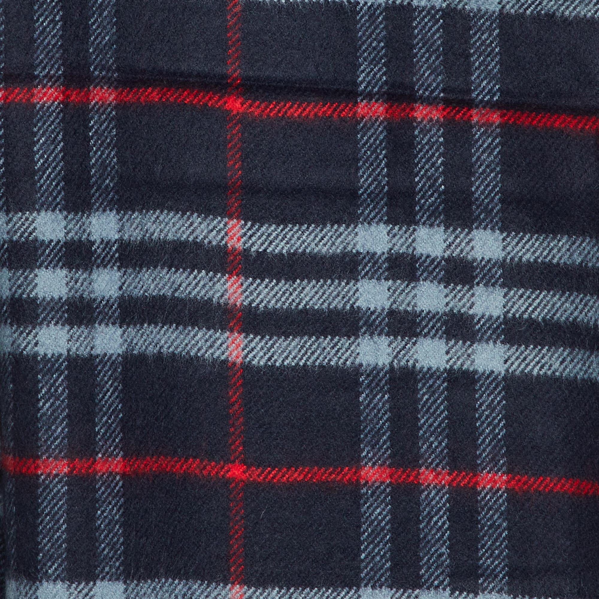 Burberry Black/Grey Vintage Castleford Check Lambwool Scarf 