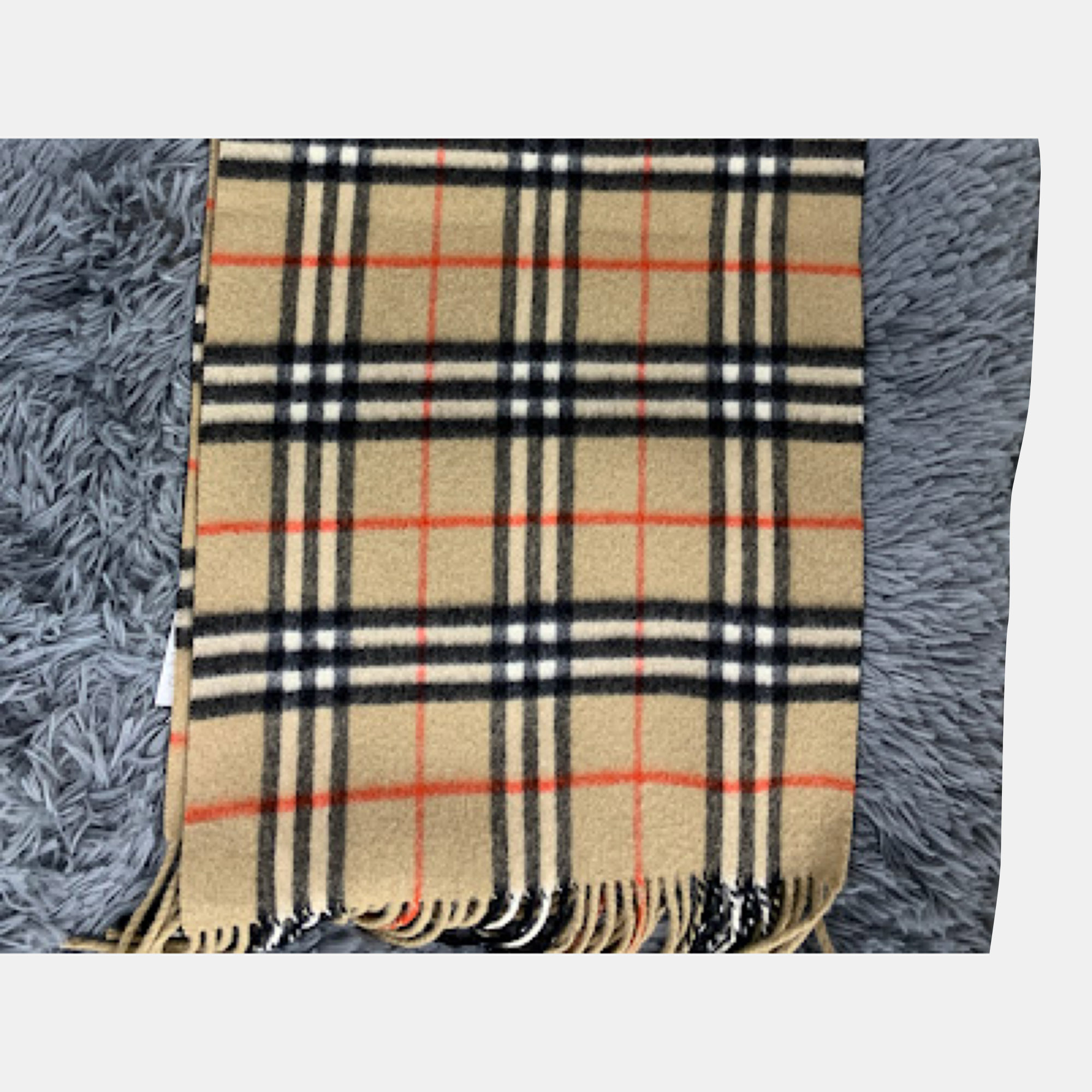 

Burberry Brown Checked Scarf, Beige