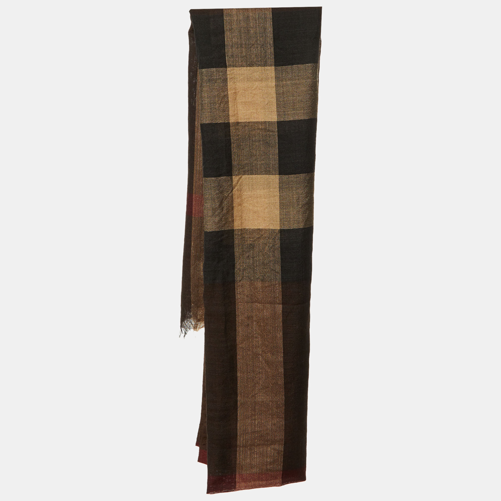 

Burberry Brown Half Mega Check Wool & Silk Stole