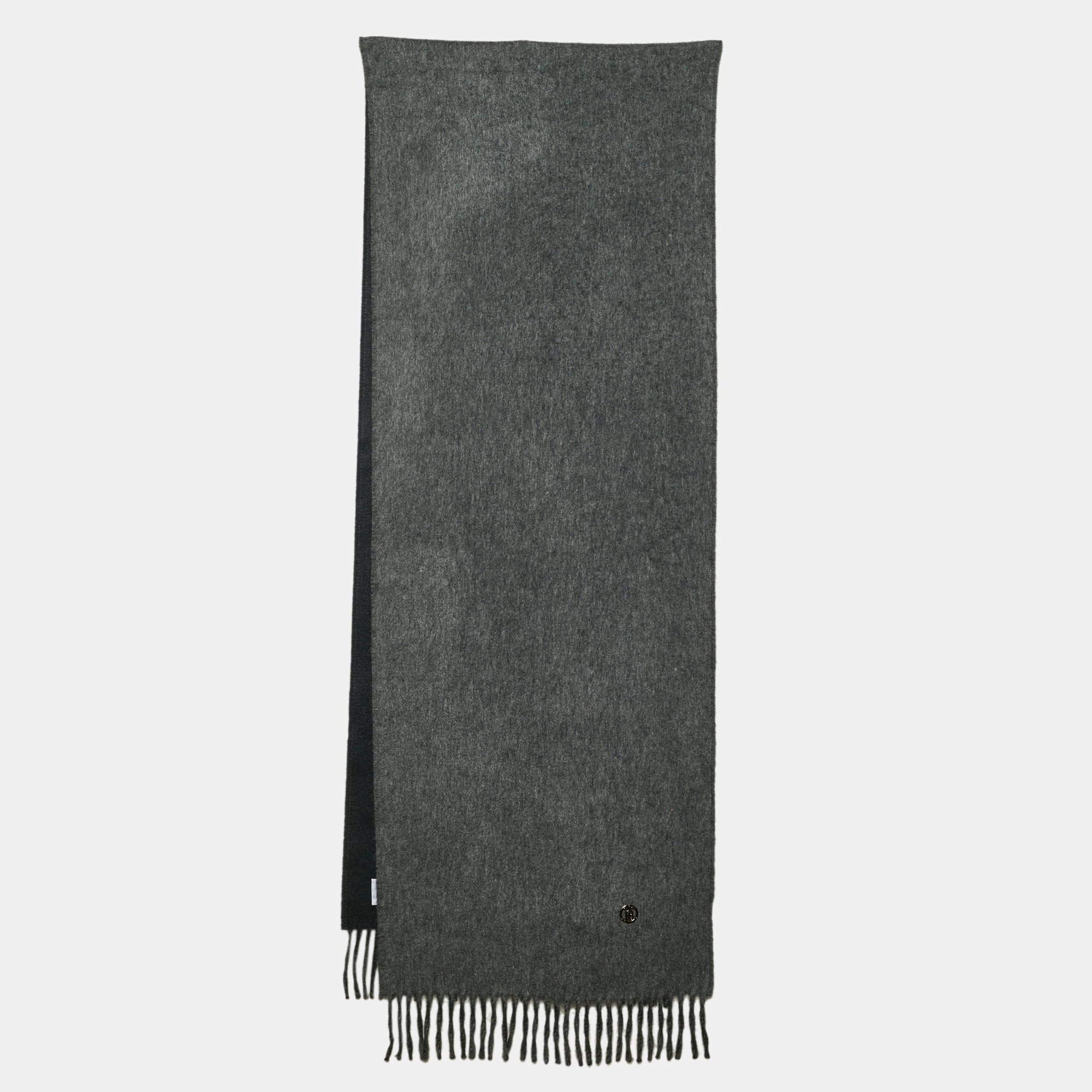 

Burberry Grey Cashmere Fringed Scarf