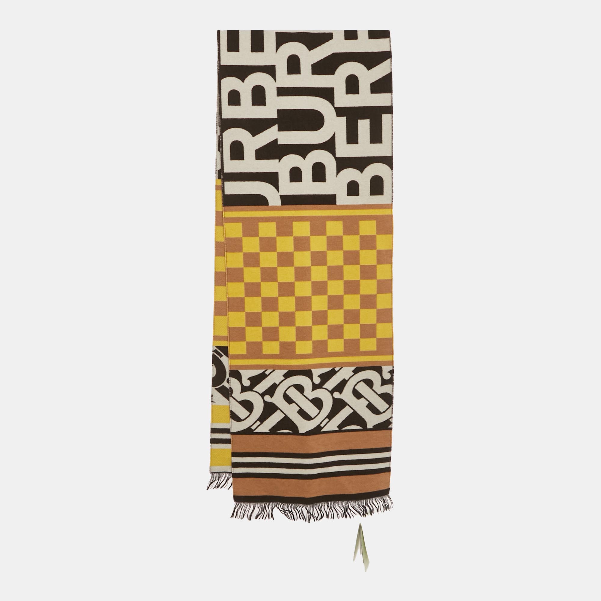 

Burberry Multicolor Checkerboard Football Cashmere Scarf