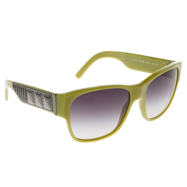 Pre Owned Burberry Lime Green Round Sunglasses