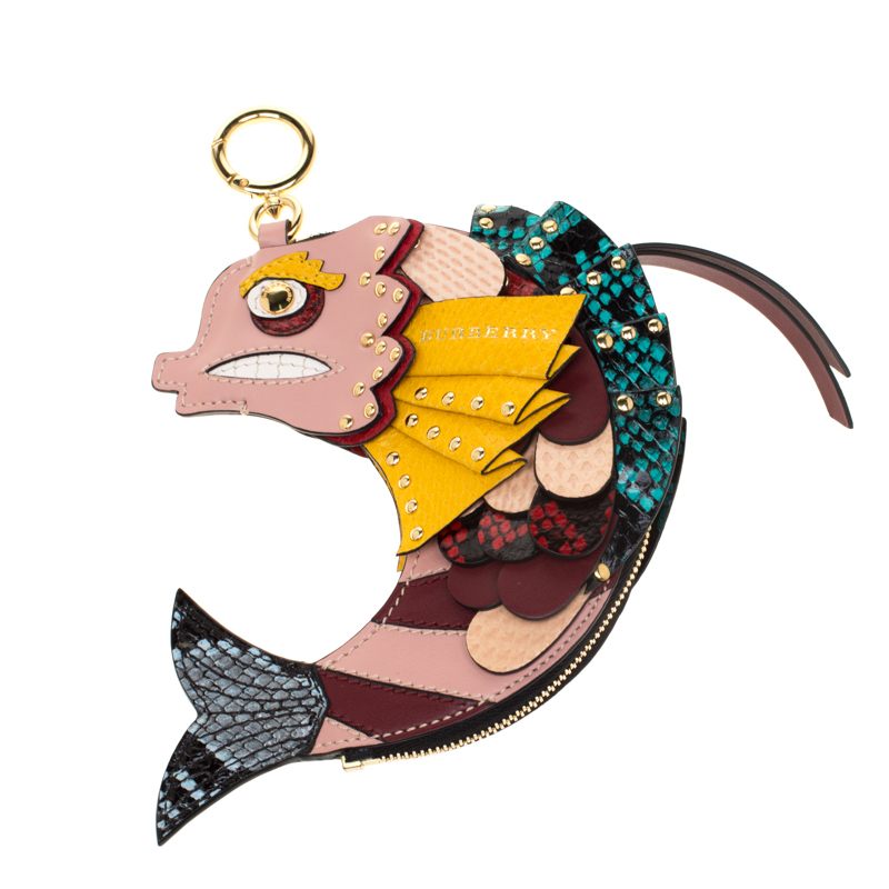 

Burberry Multicolor Leather and Snakeskin Fish Bag Charm