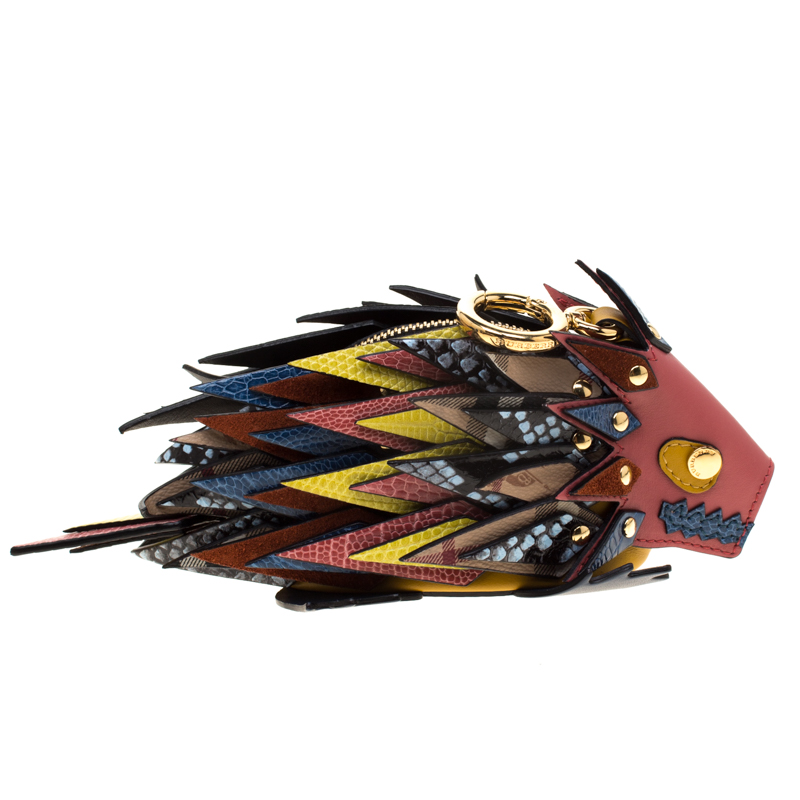Pre Owned Burberry Multicolor Leather Hedgehog Bag Charm