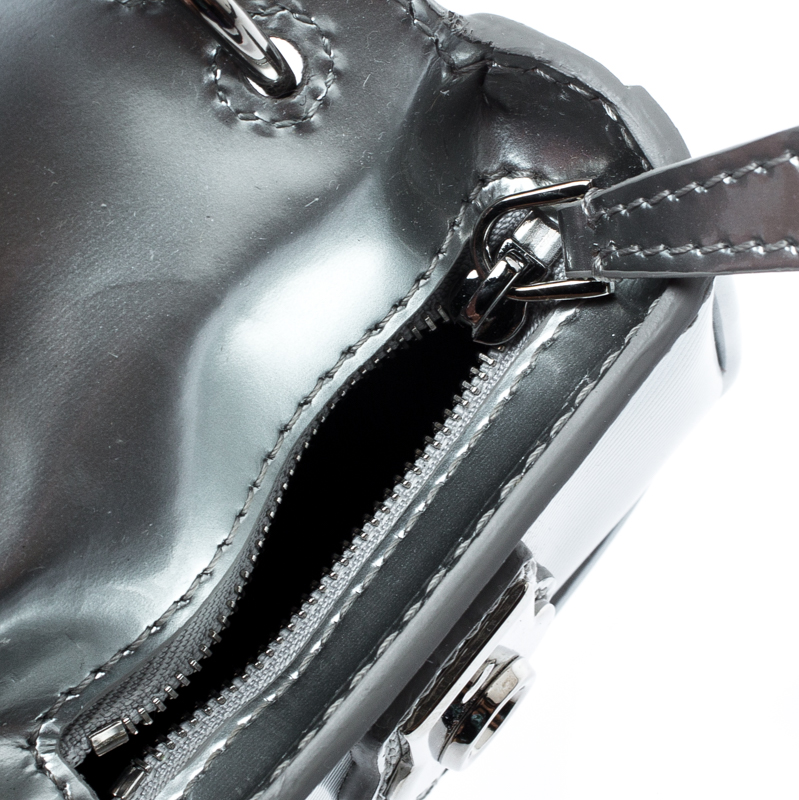 

Burberry Grey/Black Patent Leather DK88 Bag Charm