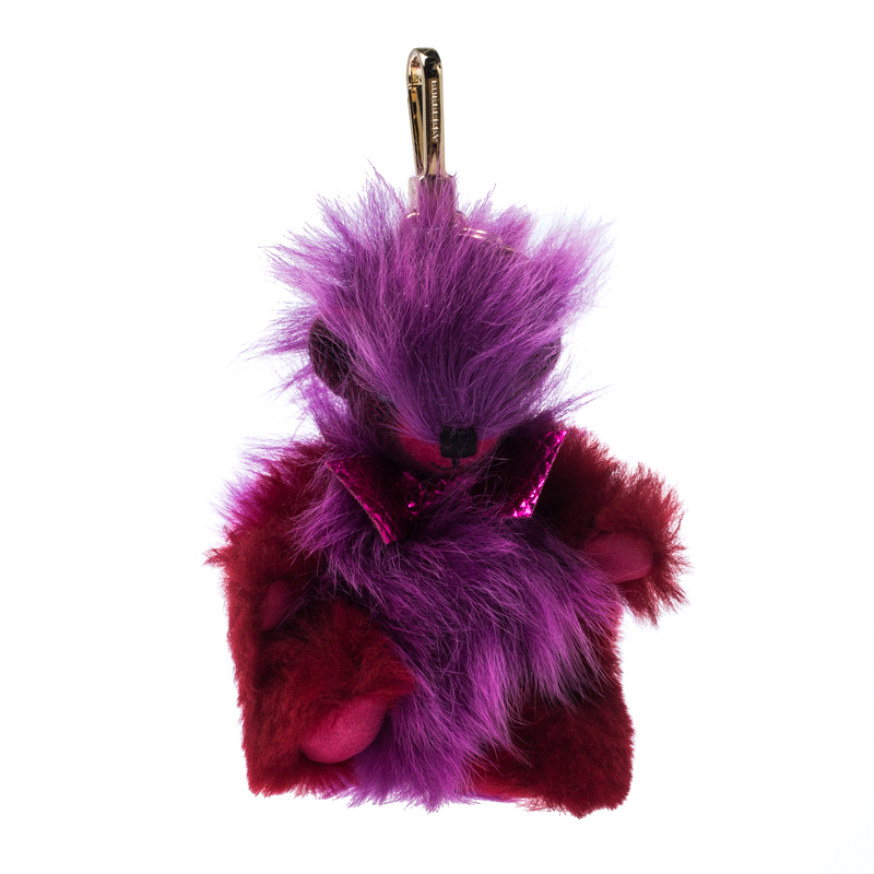 Pre Owned دلاية حقيبة بربري بنك ثوماس بير بنفسجية/حمراء