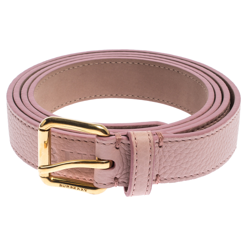 

Burberry Pale Pink Leather Thomas Buckle Belt