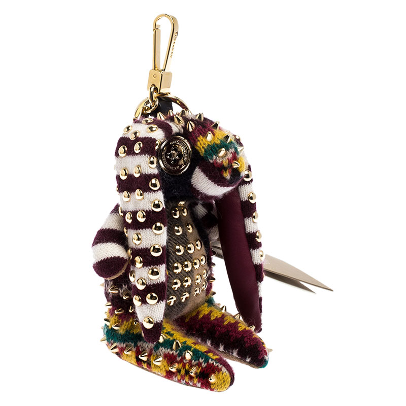 

Burberry Multicolor Cashmere Studded Hare Bag Charm