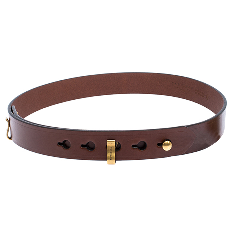 مملوكة مسبقًا Burberry Brown Leather Ashmore Belt 85CM