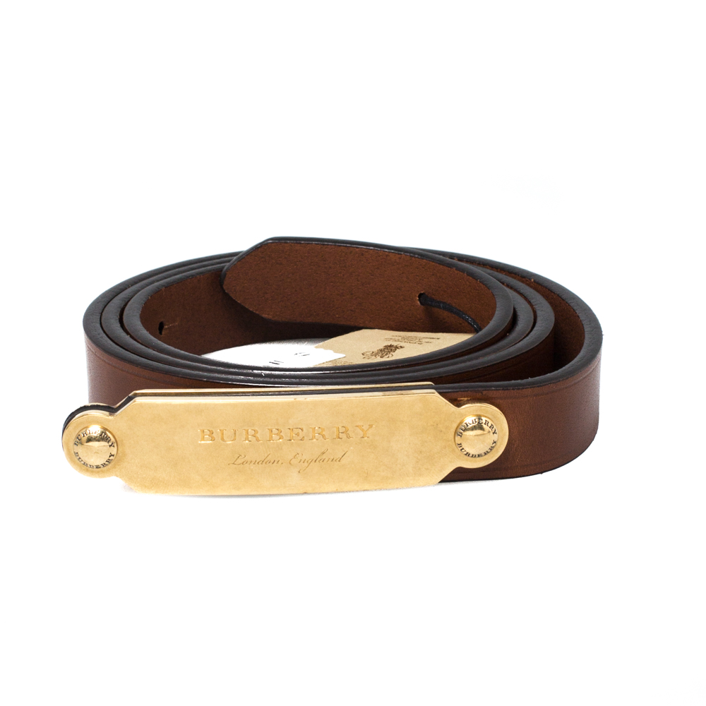

Burberry Brown Leather Reese Slim Belt