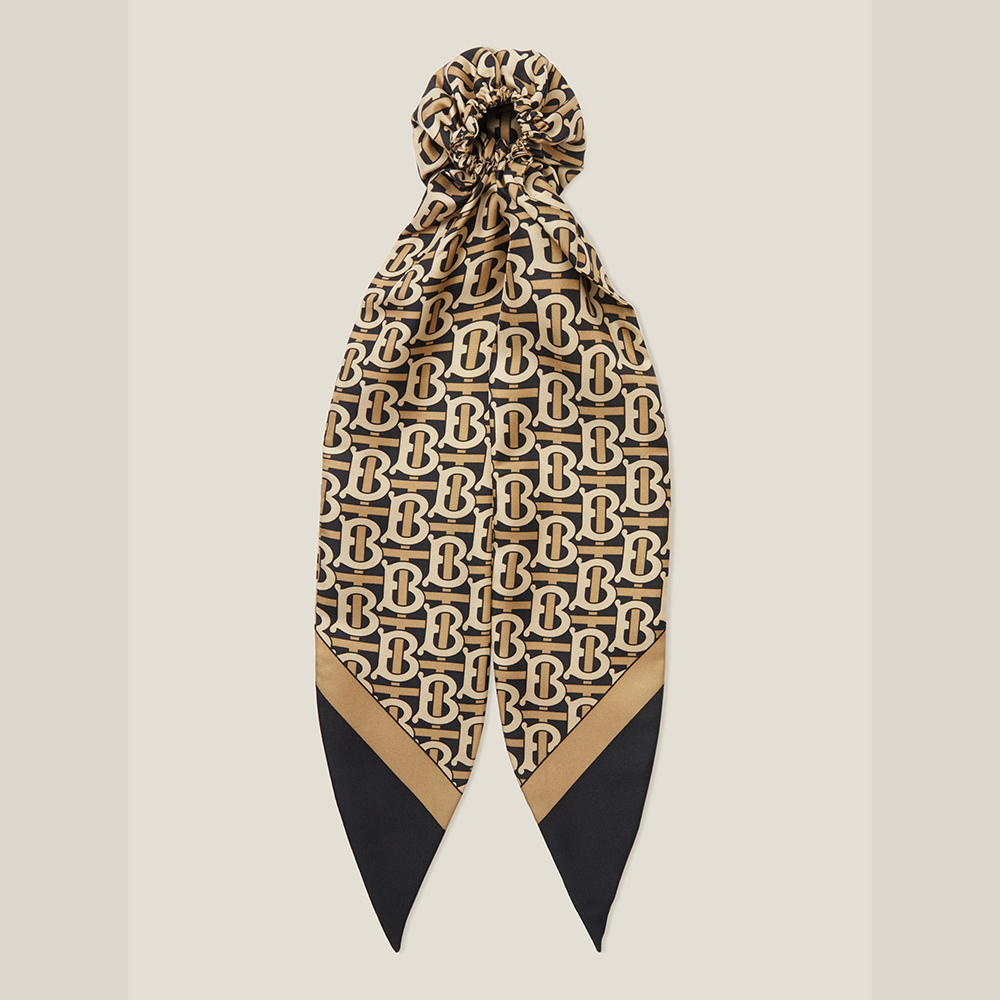 

Burberry Black TB-Print Silk-Twill Hair Scarf