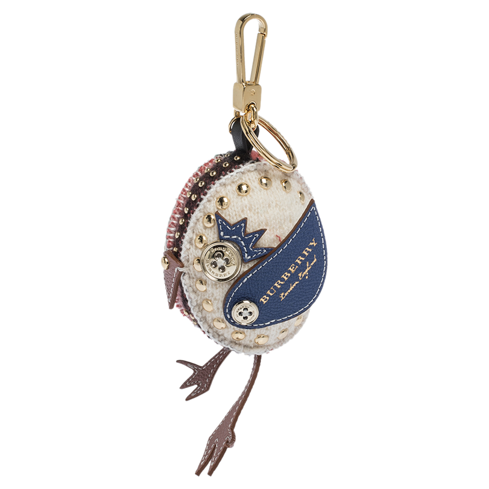 

Burberry Derek The Bird Multicolor Wool and Leather Embellished Bag Charm