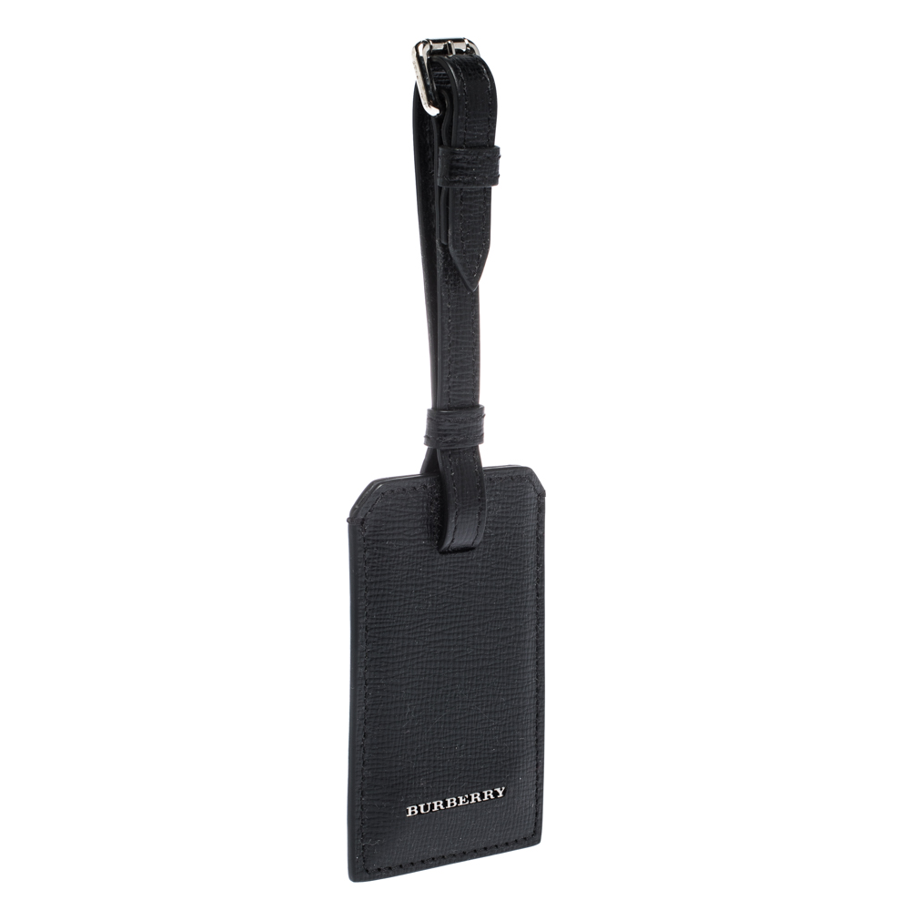 

Burberry Black Leather Luggage Tag