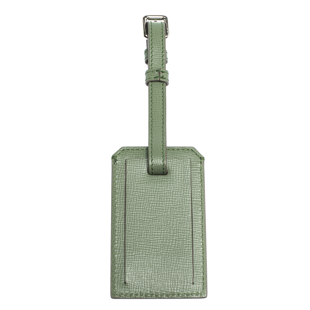 

Burberry Green Leather Name Tag Bag Charm