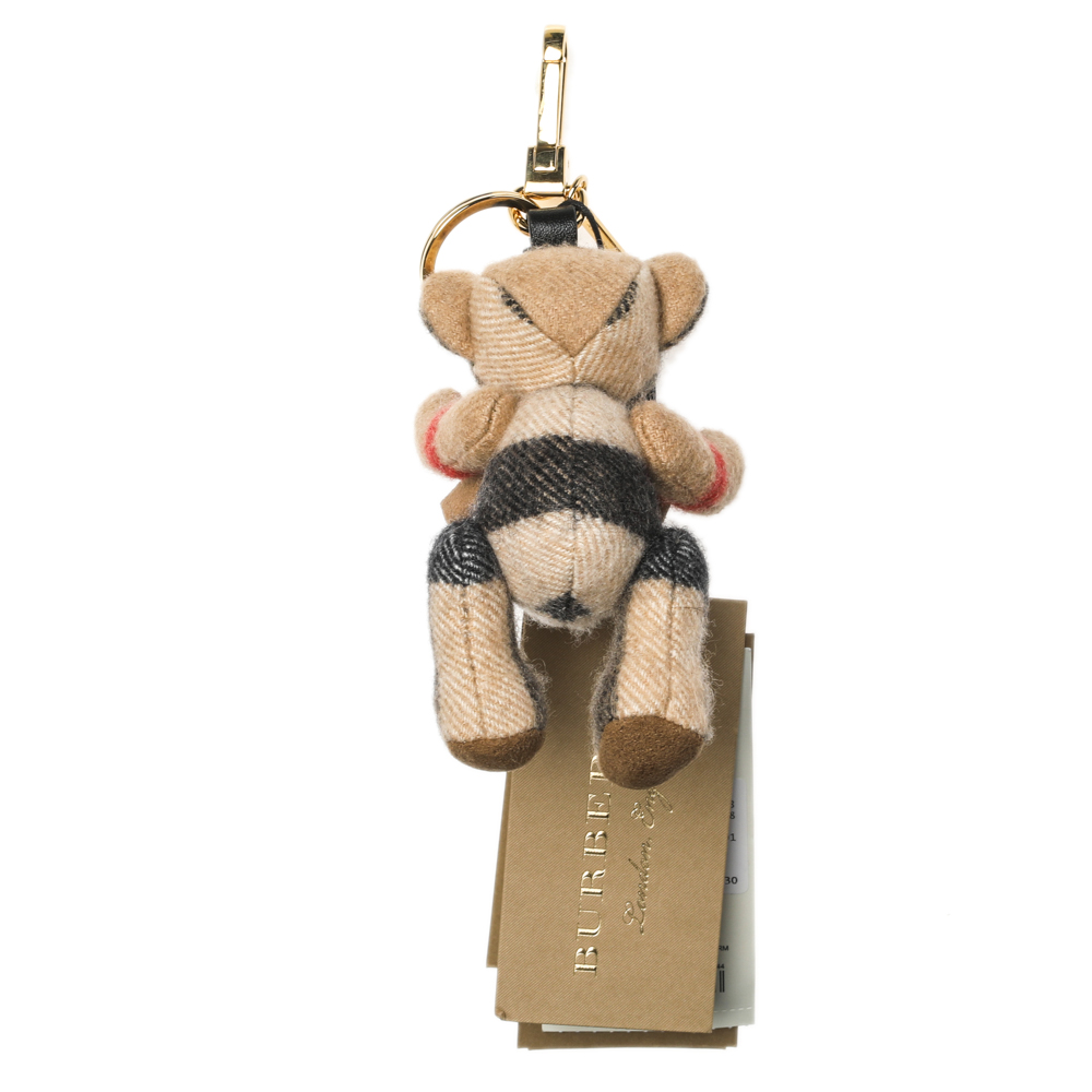 

Burberry Camel Brown Check Cashmere Thomas Bear Key Charm