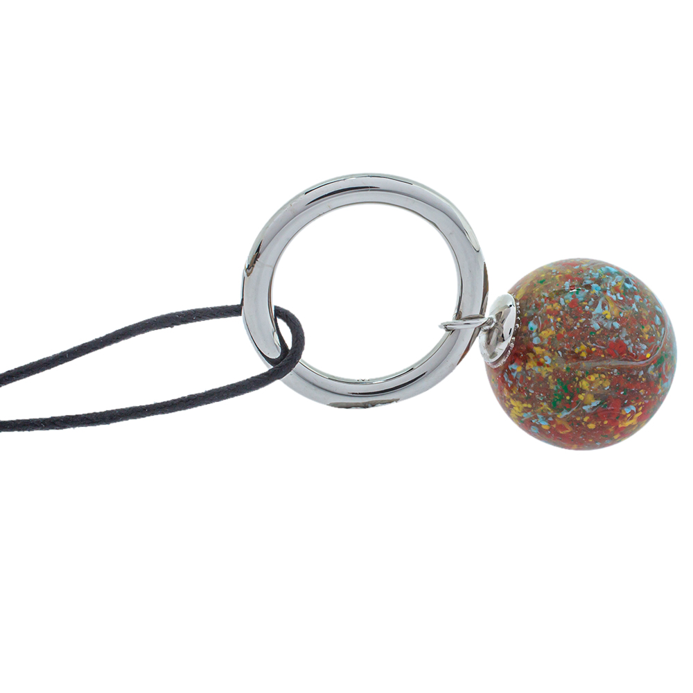 

Burberry Palladium Plated Resin Ball Charm Ring, Multicolor