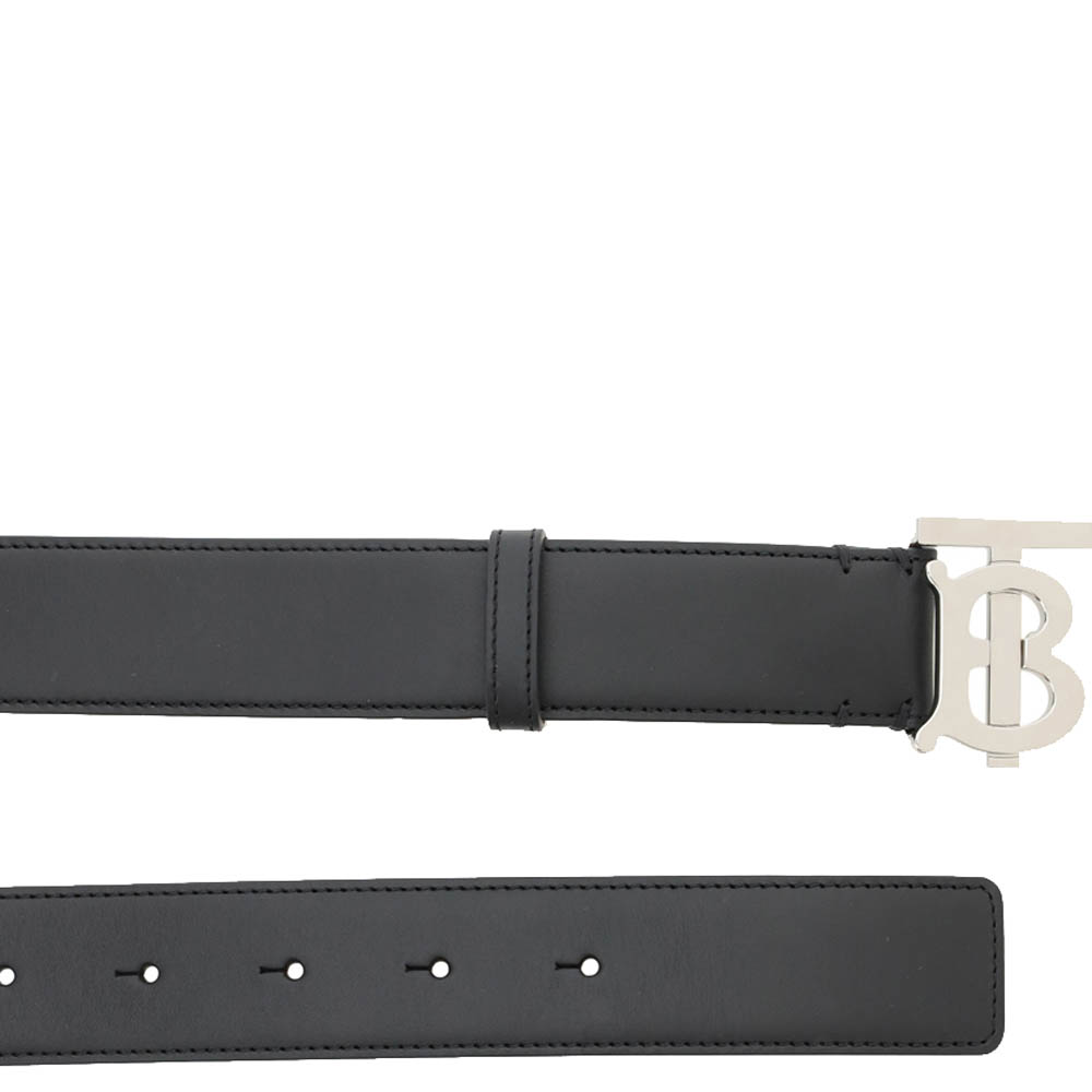 

Burberry Leather Tb Logo Plaque Belt Size, Black